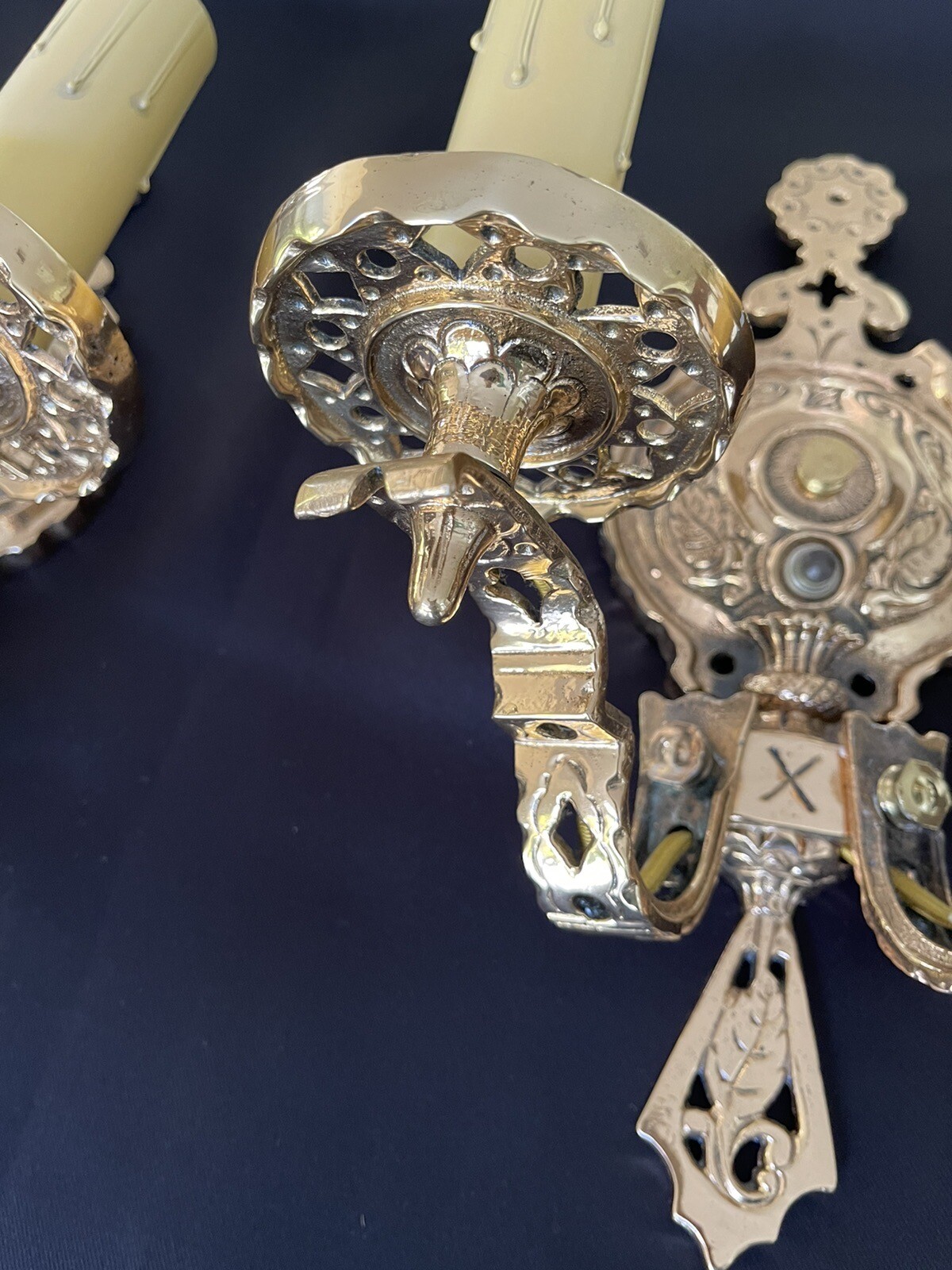 PAIR Antique Aesthetic Solid Brass Wall Sconces East Lake Victorian