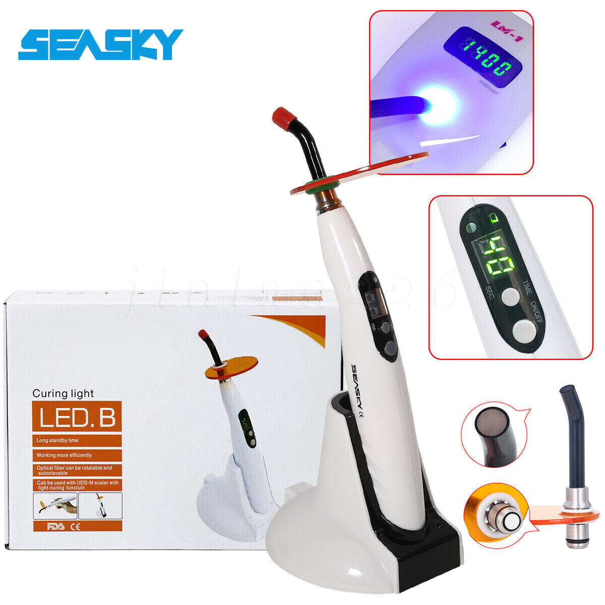 Woodpecker Style Wireless Cordless LED Dental Curing Light Lamp Teeth Whitening