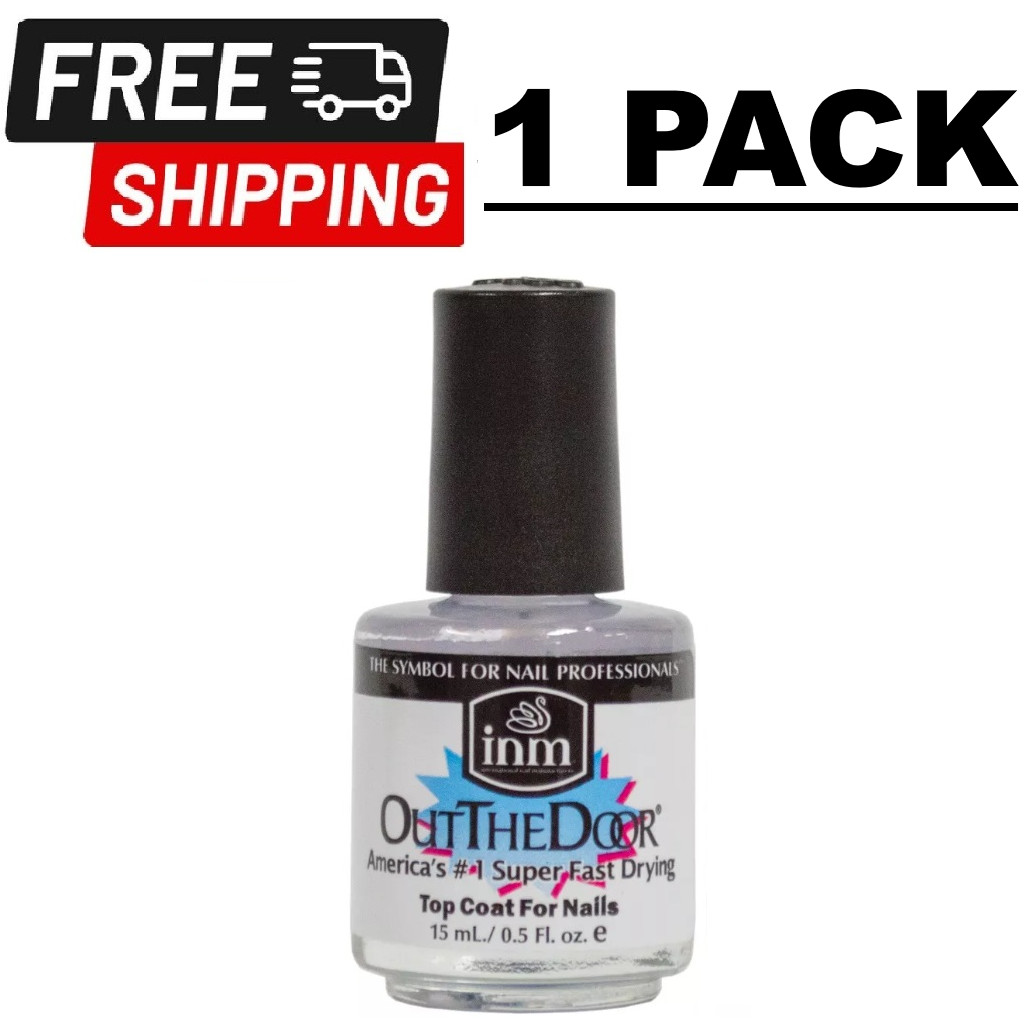 INM Out The Door Super Fast Drying Top Coat for Nails America's #1 (0.5 oz each)