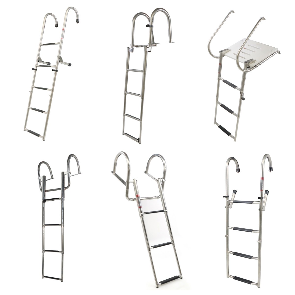 2/3/4/5 Step Boat Ladder Stainless Steel Telescoping Folding Dock Ladder