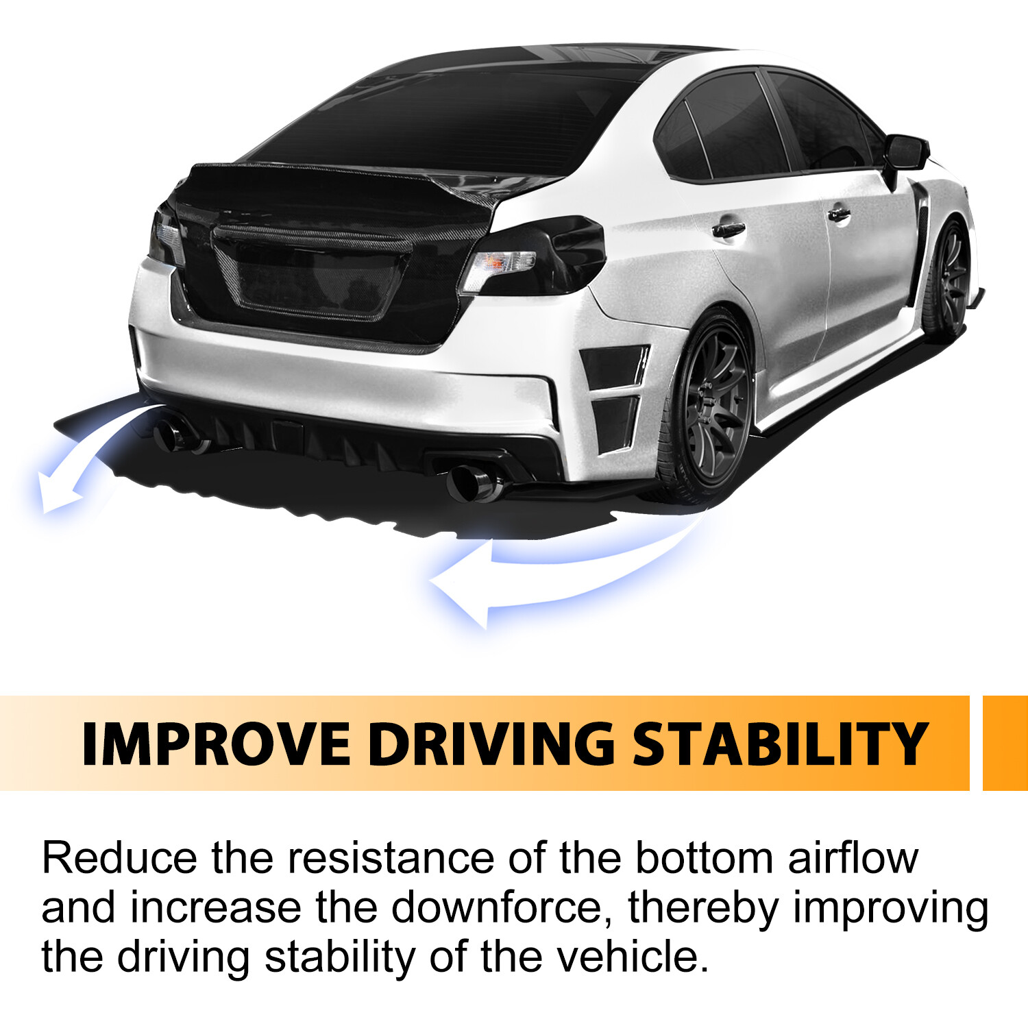 Rear Spat Bumper Valance Lip Spoiler Polyurethane For 2015-2021 Subaru WRX STI