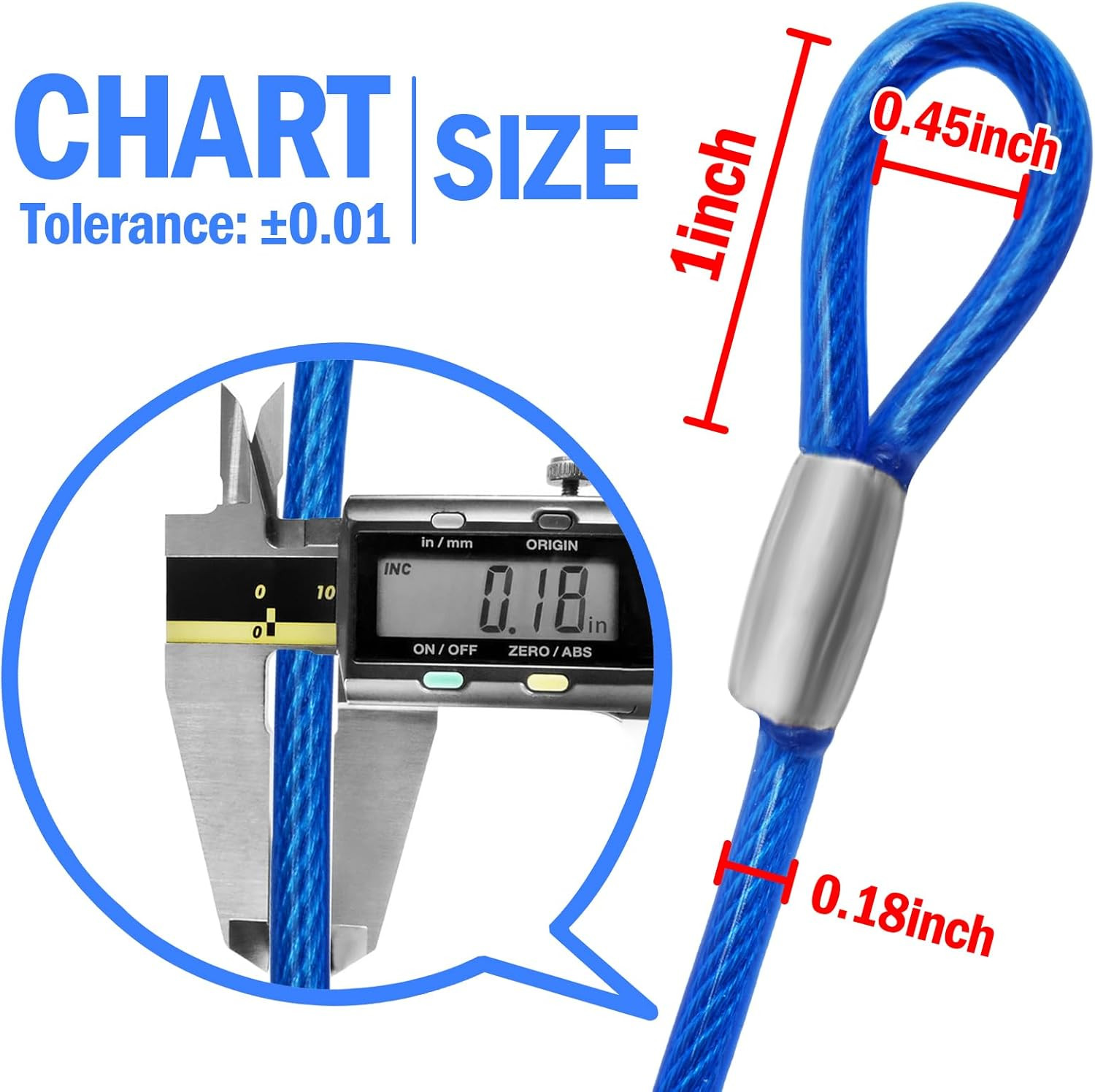 4FT Steel Security Cable with Loops - Weatherproof Safety Cable (2 Pack)