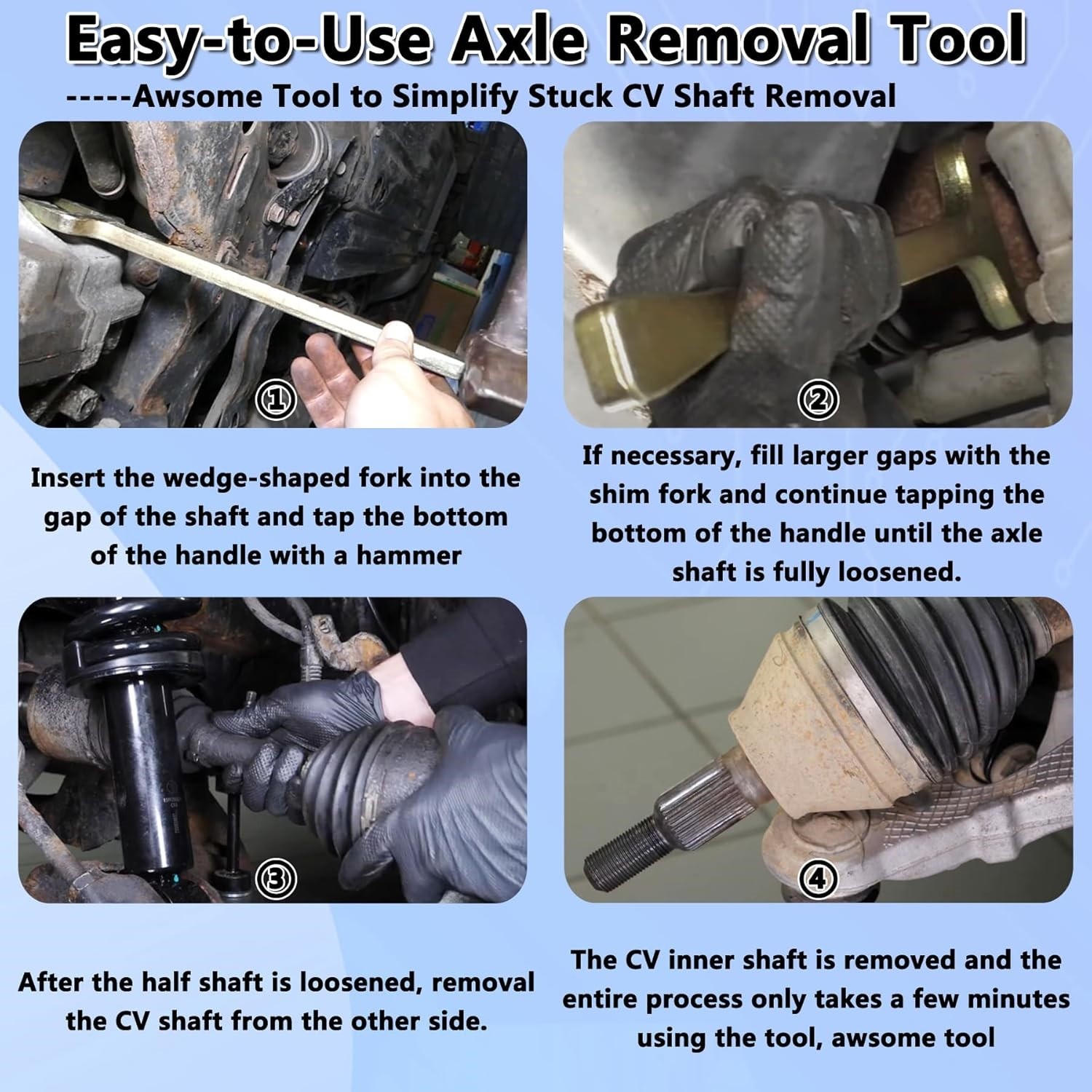 Inner CV Axle Removal Tool Popper Puller for Front Wheel Drive FWD Half Shaft