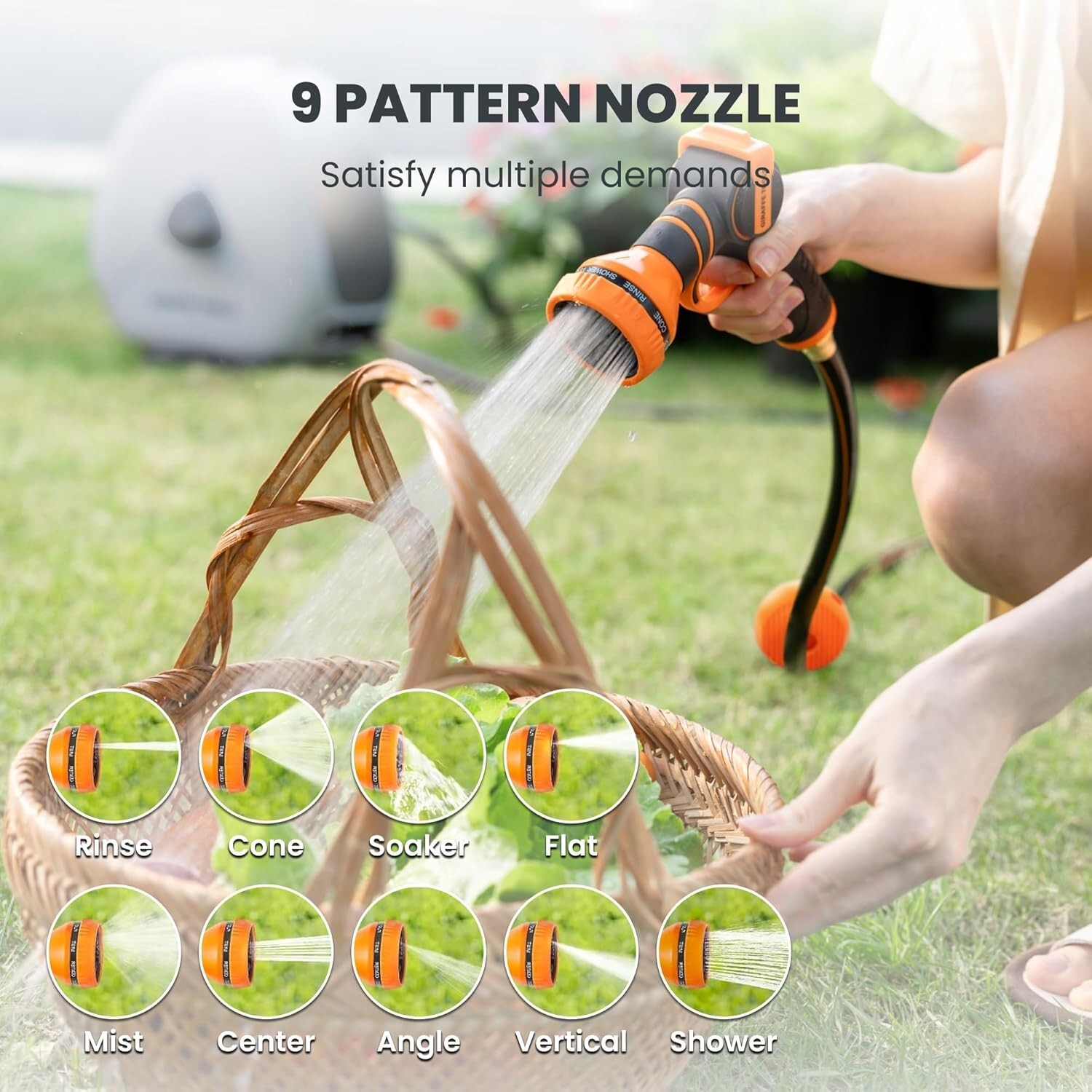 Giraffe Tools Retractable Garden Hose Reel 5/8 x 92FT Ground Mount