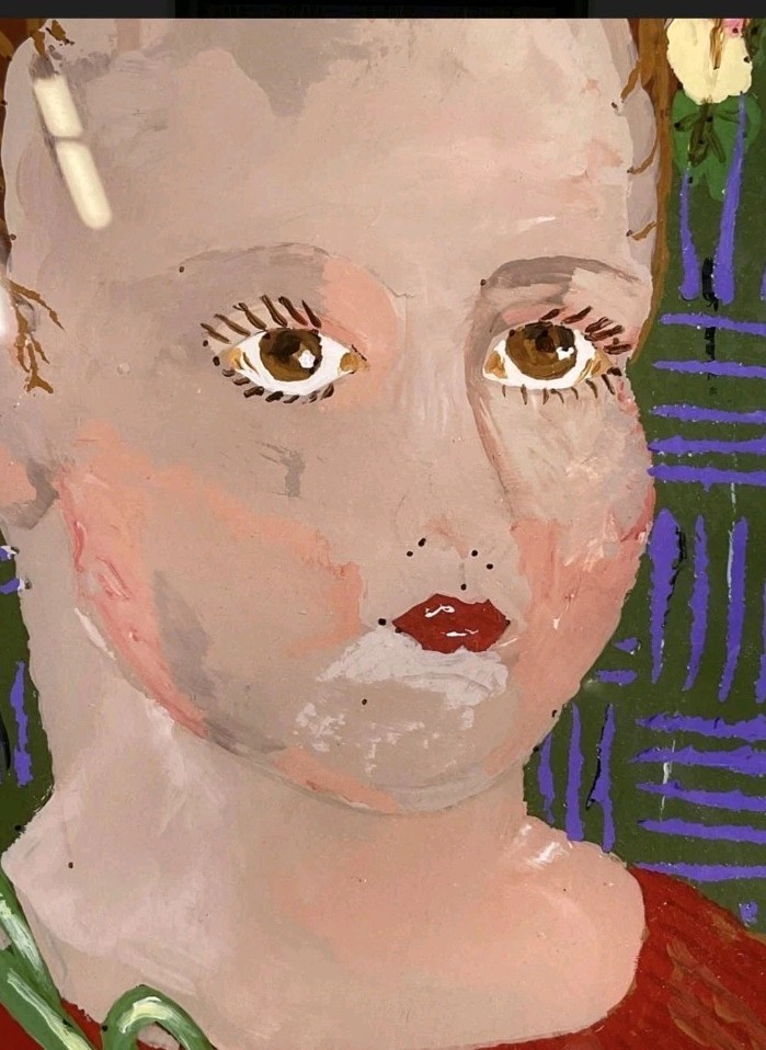 antique mexican folk art painting