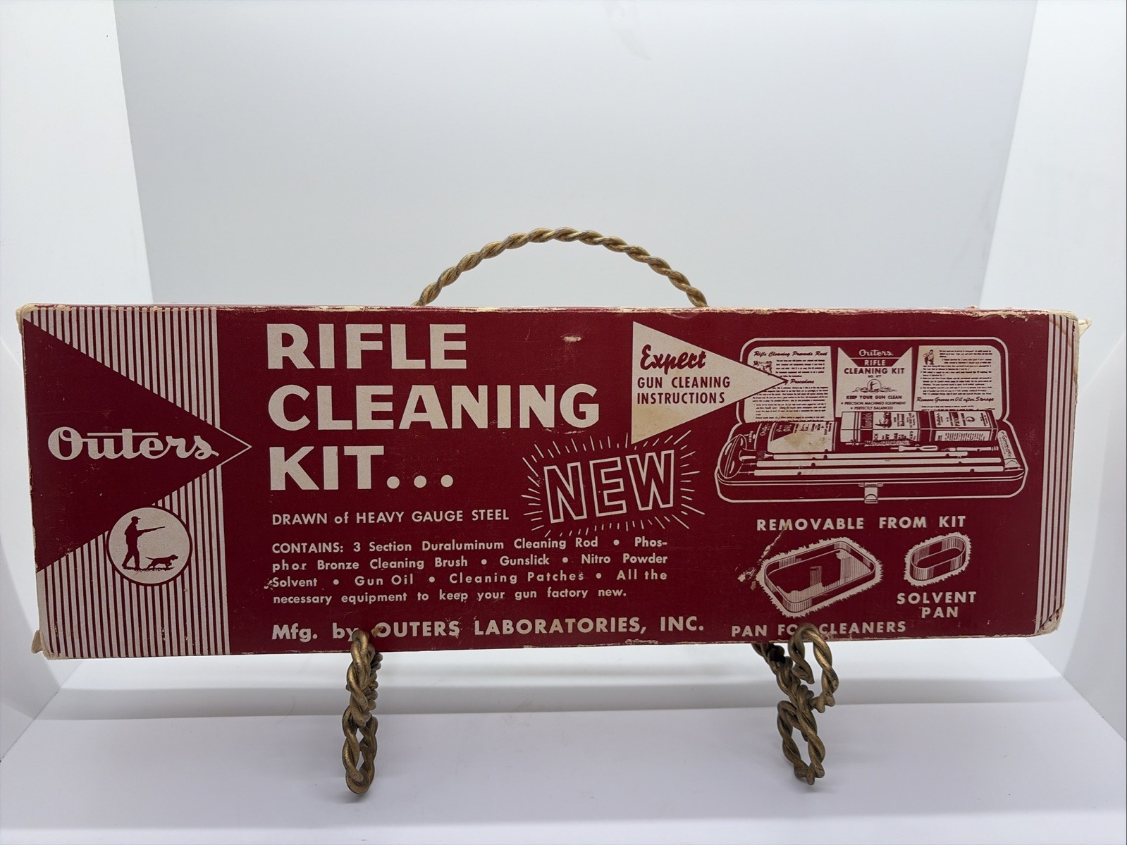 VTG Outers Gunslick No. 477 Rifle Cleaning Kit 22 In Original Box Red Tin (13)