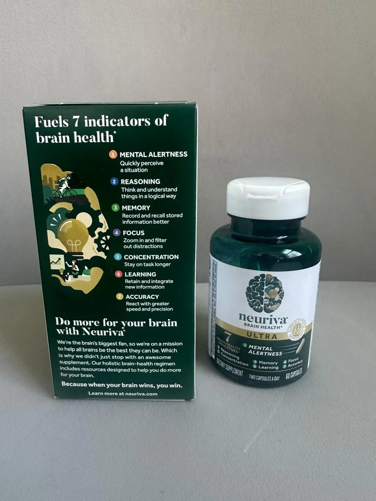 Neuriva Ultra Brain Health Memory Focus Mental Alertness 60 Caps
