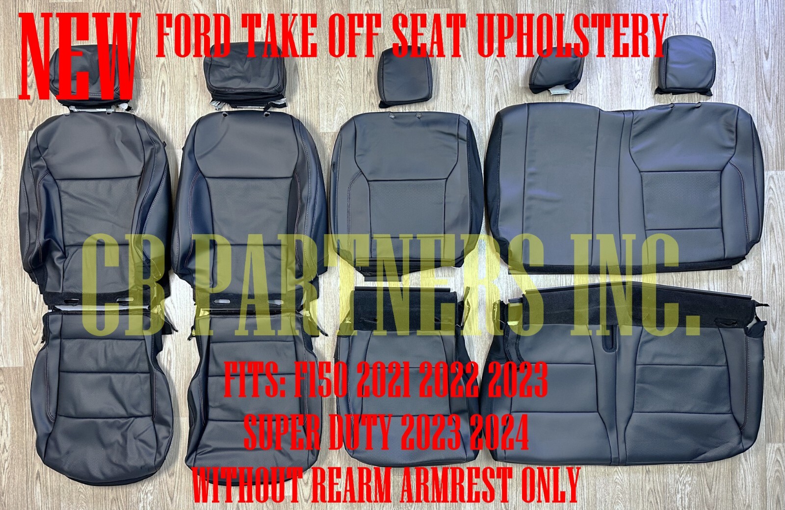 OEM FORD F150 NEW TAKE OFF LEATHER SEAT COVERS BLACK FITS: 2021 2022 2023