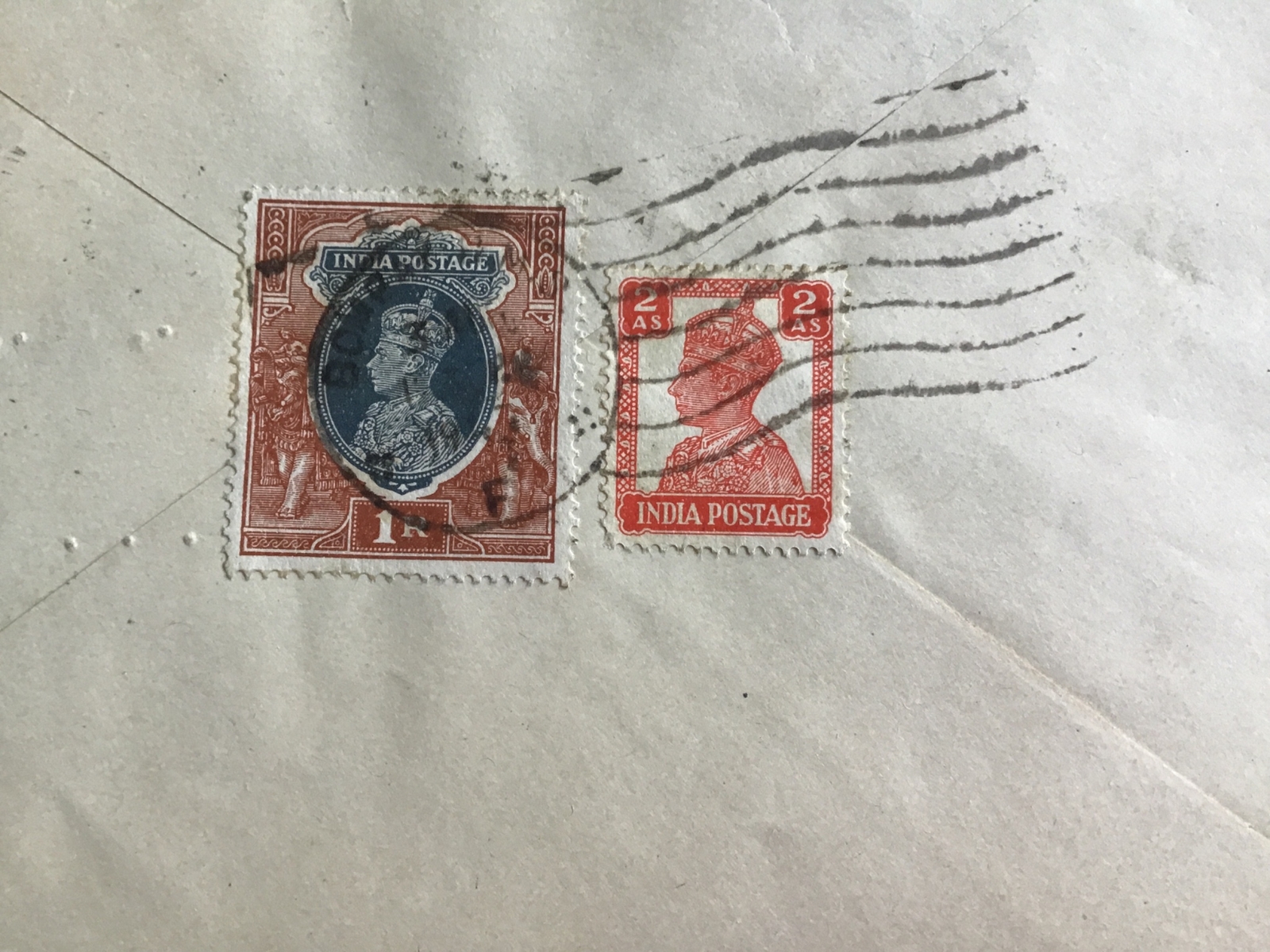 India Air Mail to U.S.A. Vintage Stamp Cover R45897