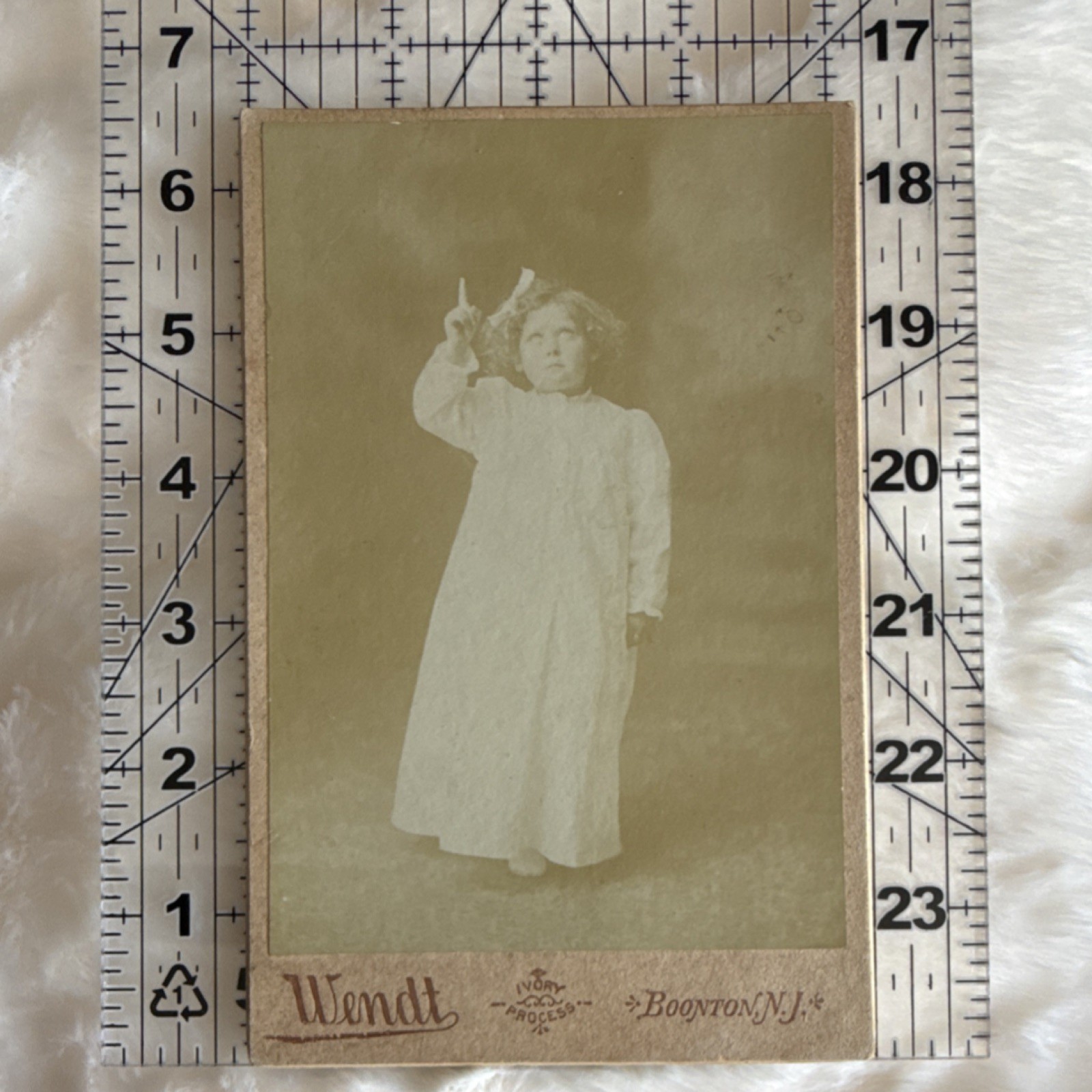 Wendt Cabinet Card Photograph Child Sepia Ivory Process Portrait