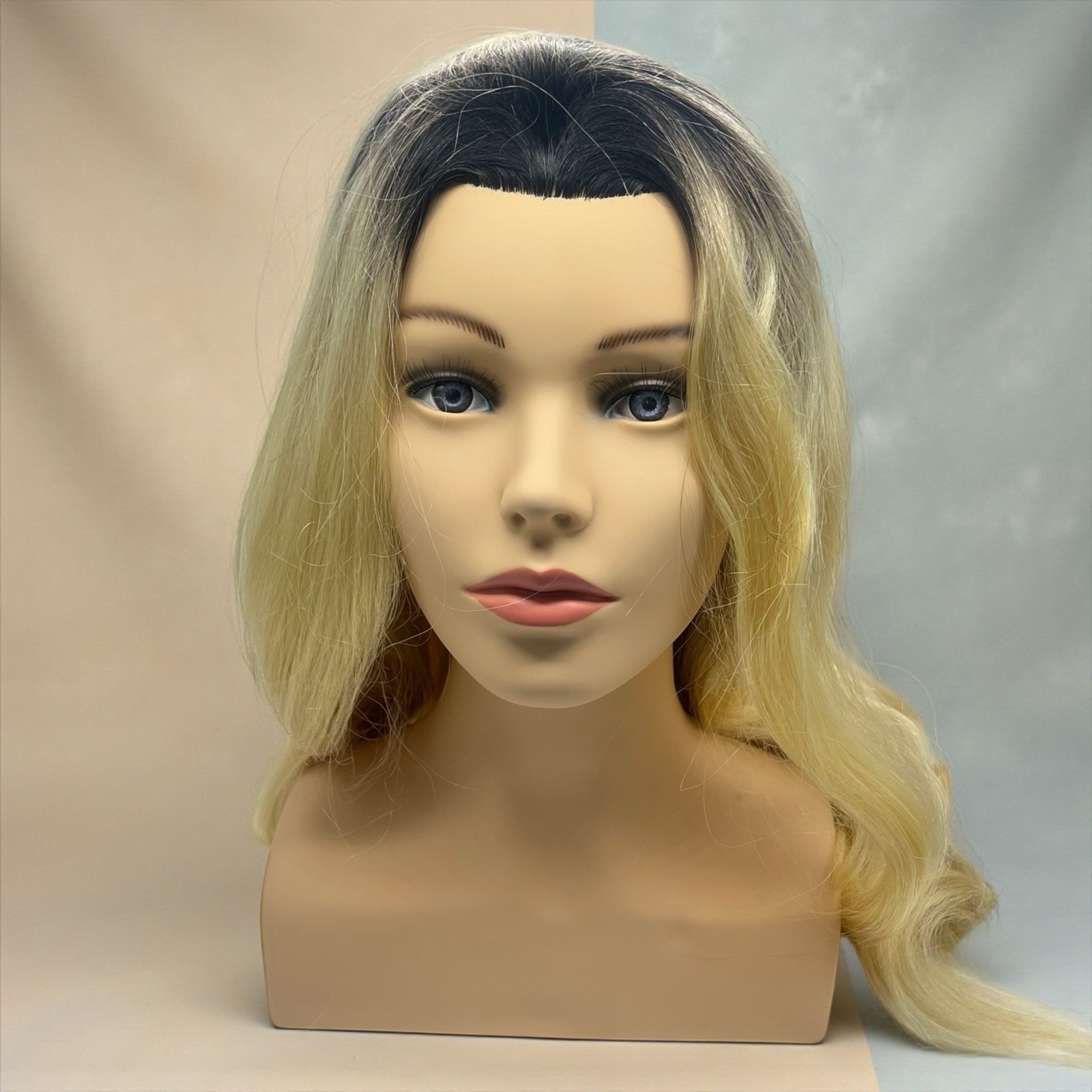 24" Cosmetology Mannequin Head 100% Human Hair Haircut Styling Training Doll