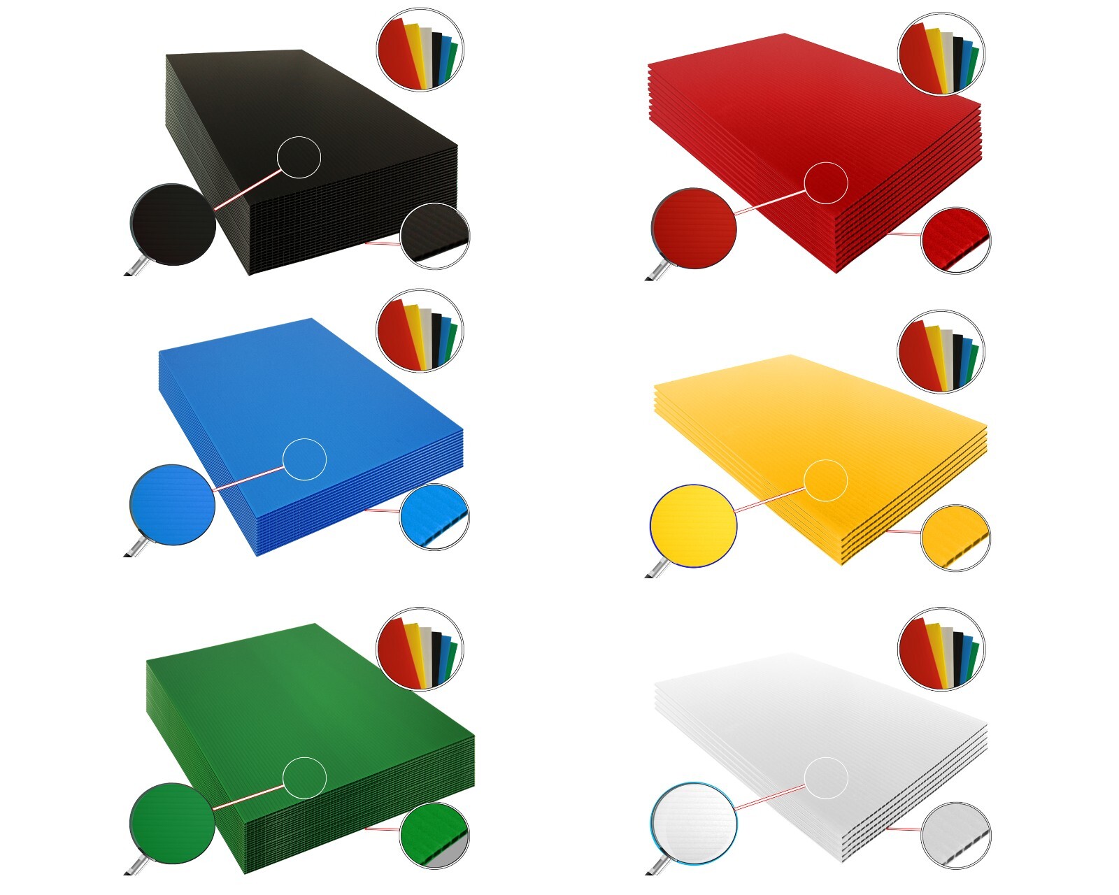 4mm Corrugated White Plastic Sheets 18x24 24x36 24x48 36x36 Coroplast Sign SALE