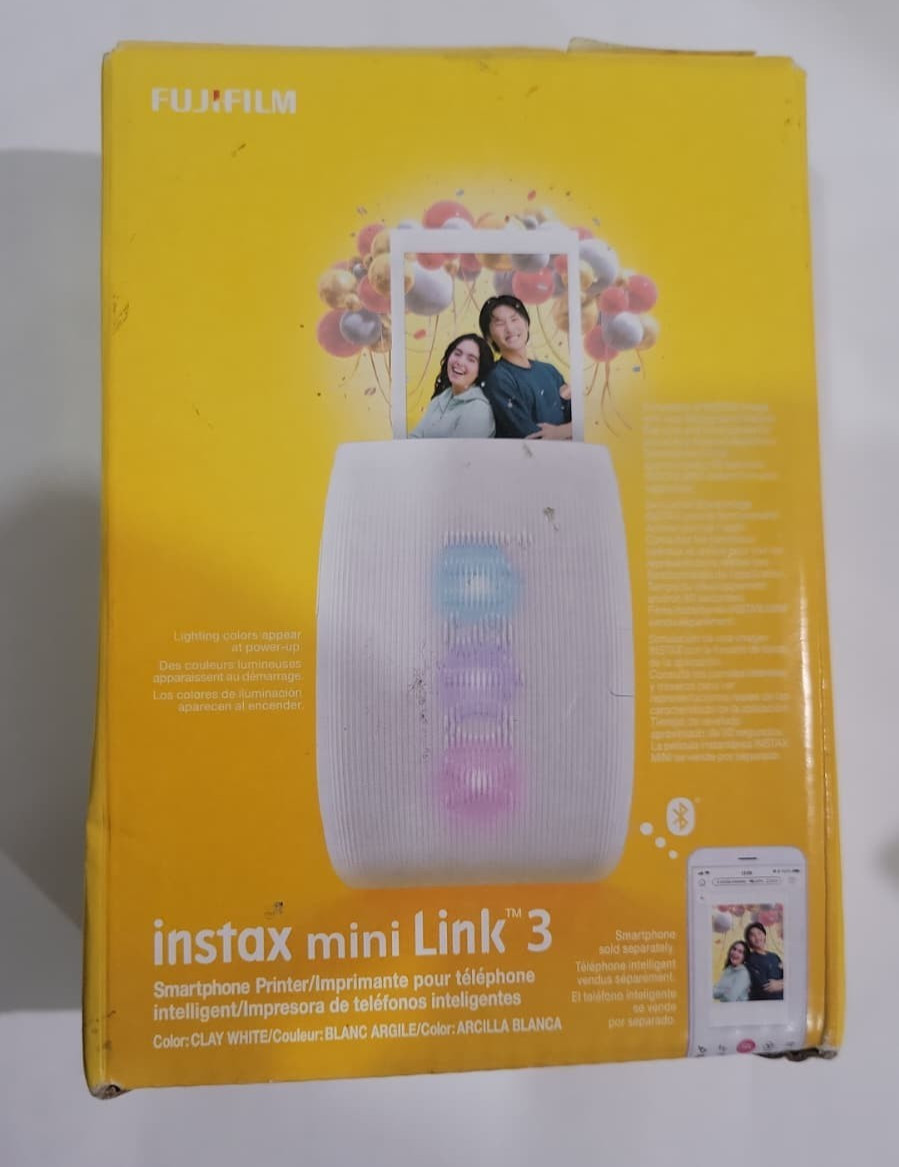 Fujifilm Instax Mini Link 3 Printer (Clay White) open box