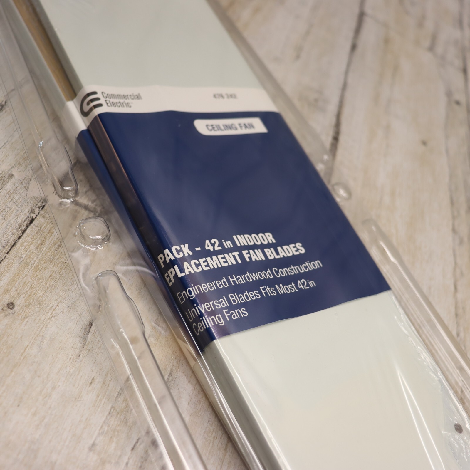 5 Pack- 42 Inch Ceiling Fan Blades Replacement, Reversible White / Bleached Oak