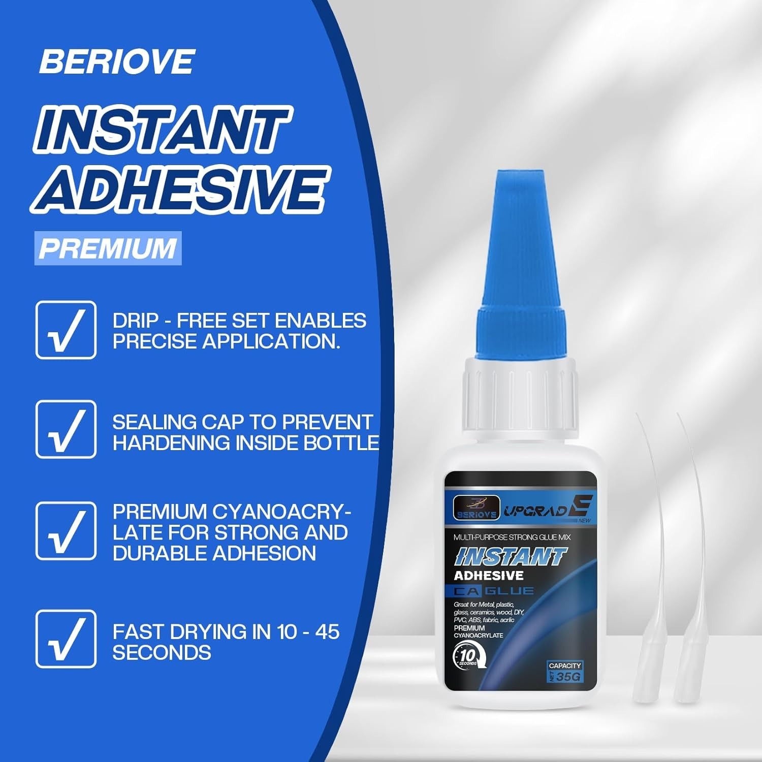 CA Glue Instant Adhesive - Fast Drying/Waterproof - 2 PACK - 35 grams each