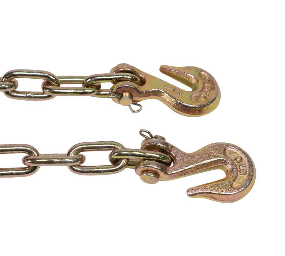 2PK 1/4"x20' Transport Binder Chain Grade 70 w/ Grab Hook 3150 LBS WLL Tow Chain