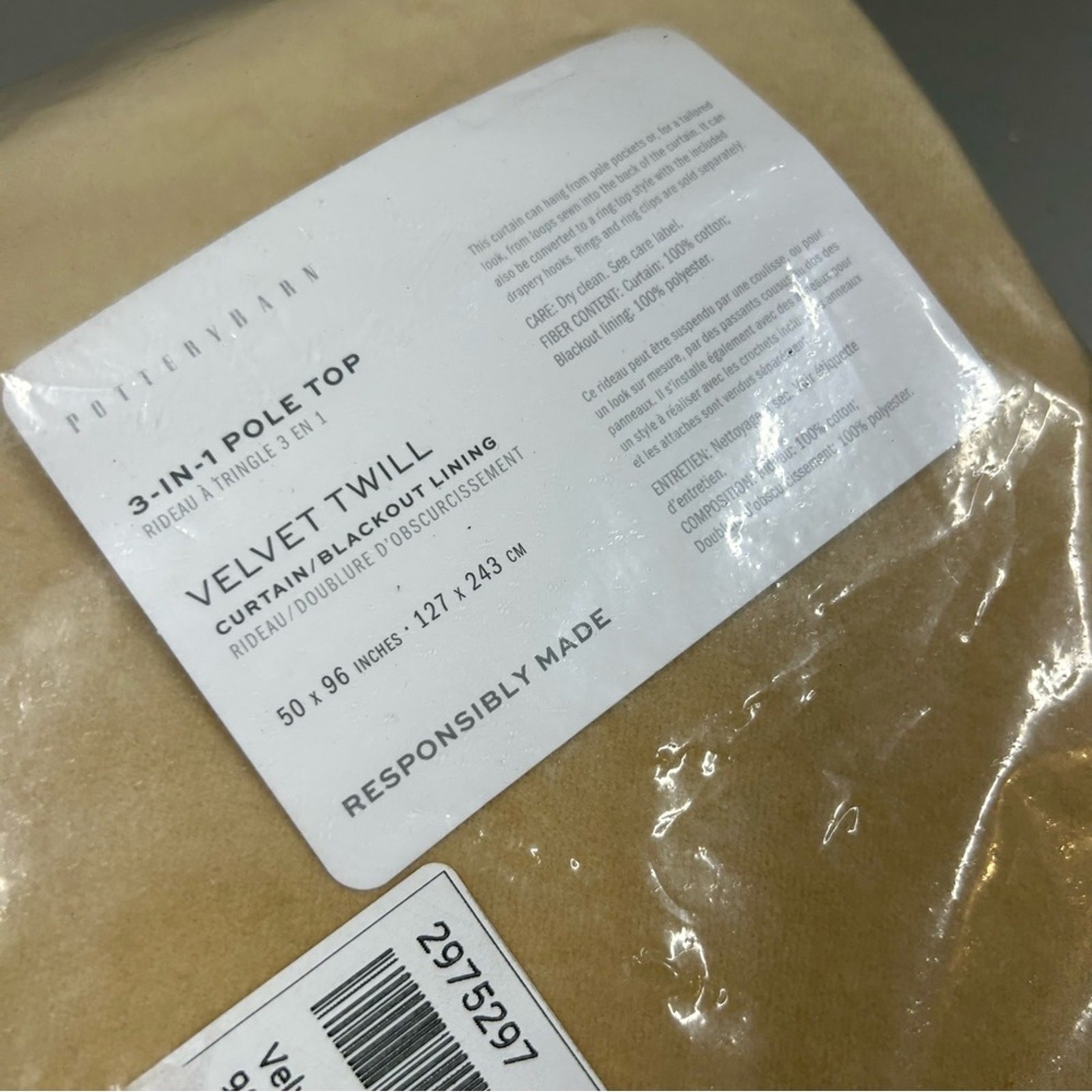 2 Pottery Barn Velvet Twill Blackout Window Curtain Panels Gold Blackout 50 x 96