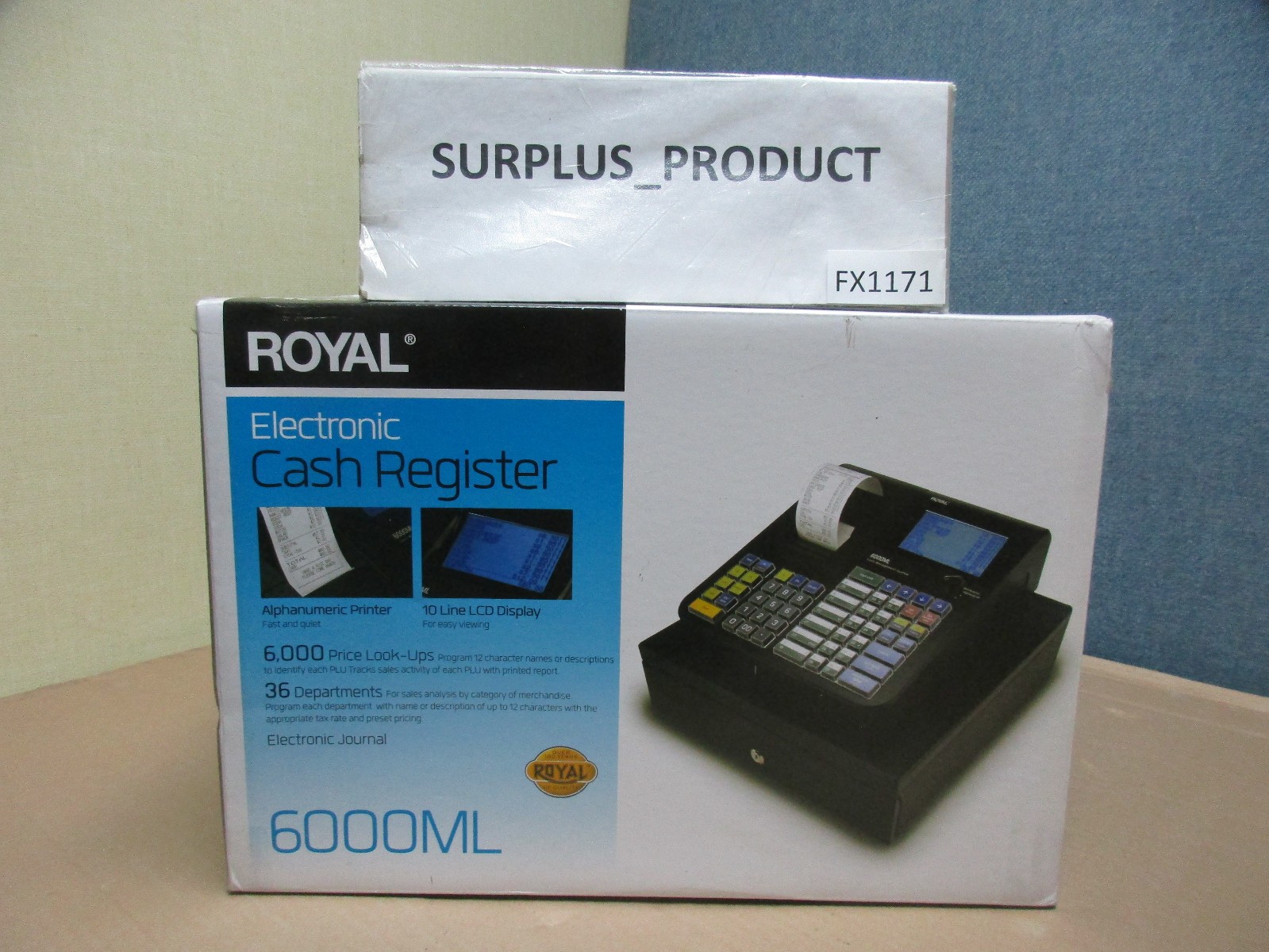 ROYAL 6000ML ELECTRIC CASH REGISTER, BLACK-NEW IN BOX