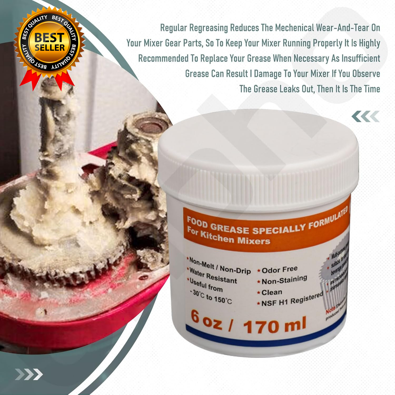 6 Oz Food Grade Grease for Kitchenaid Stand Mixer Maintain the Performance