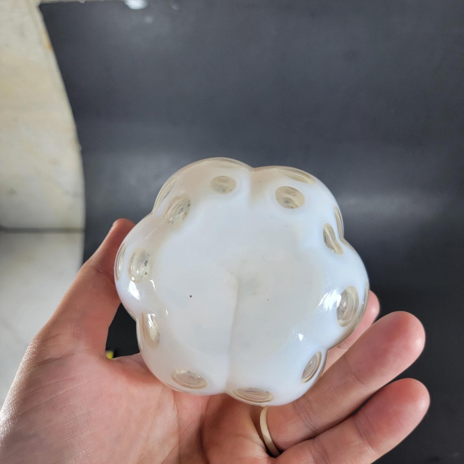 Fenton Art Glass Barber Bottle Old Coin Dot Milk White 7" no Top