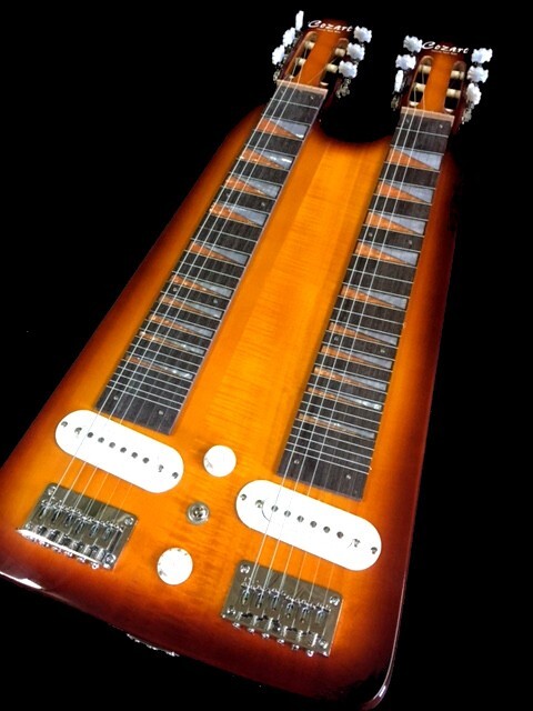 HAWAIIAN DOUBLE NECK GUITAR NEW 6/6 SUNBURST ELECTRIC LAP STEEL GUITAR