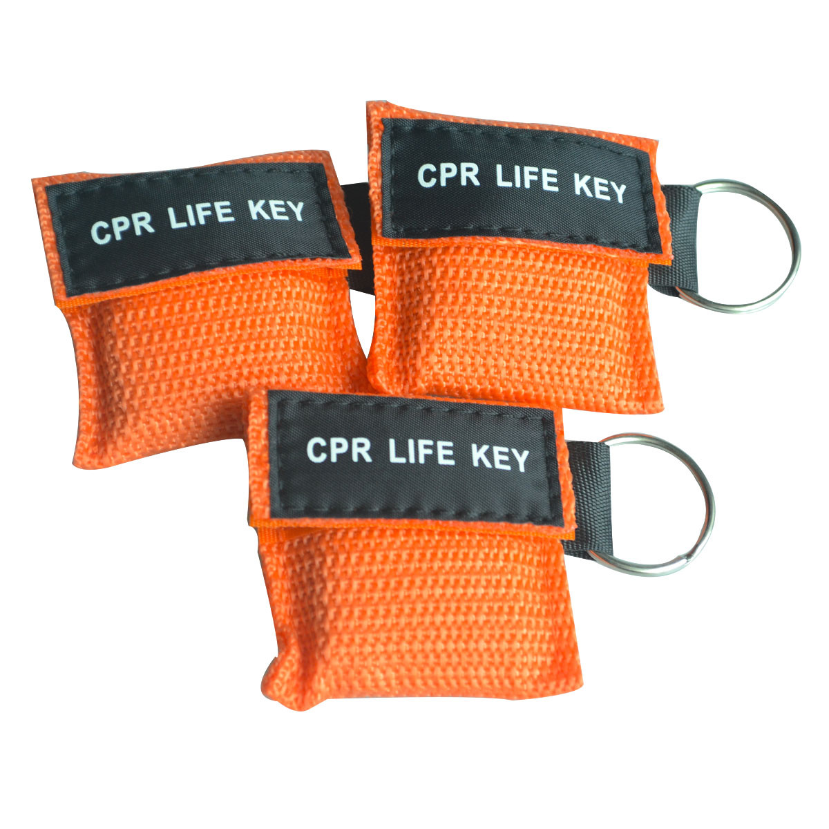 100pcs CPR Mask First Aid Training Mask Transparent Mask Mini Keychain Orange