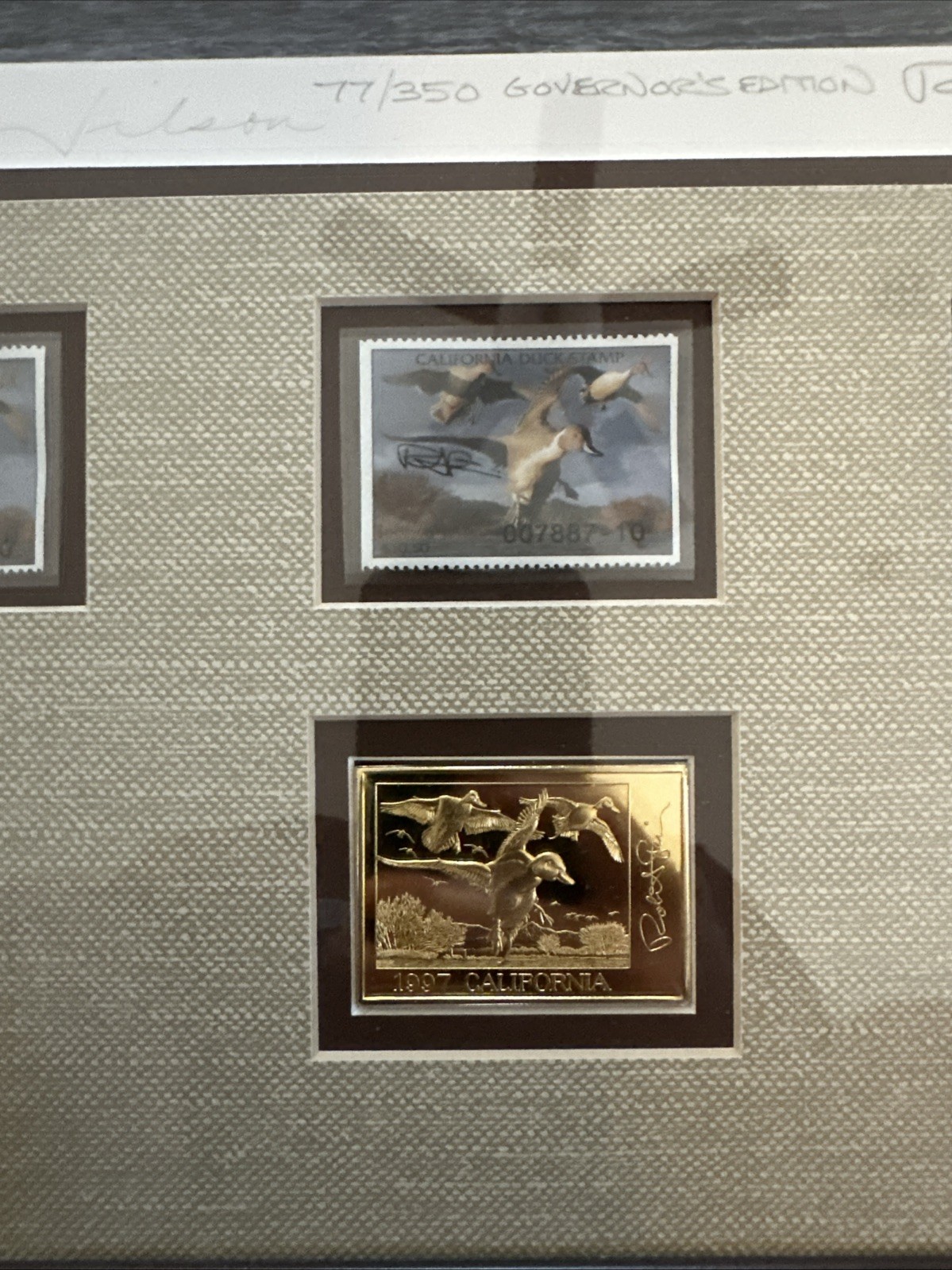 1997 California Duck Stamp Pete Wilson Governor's Edition 77/350