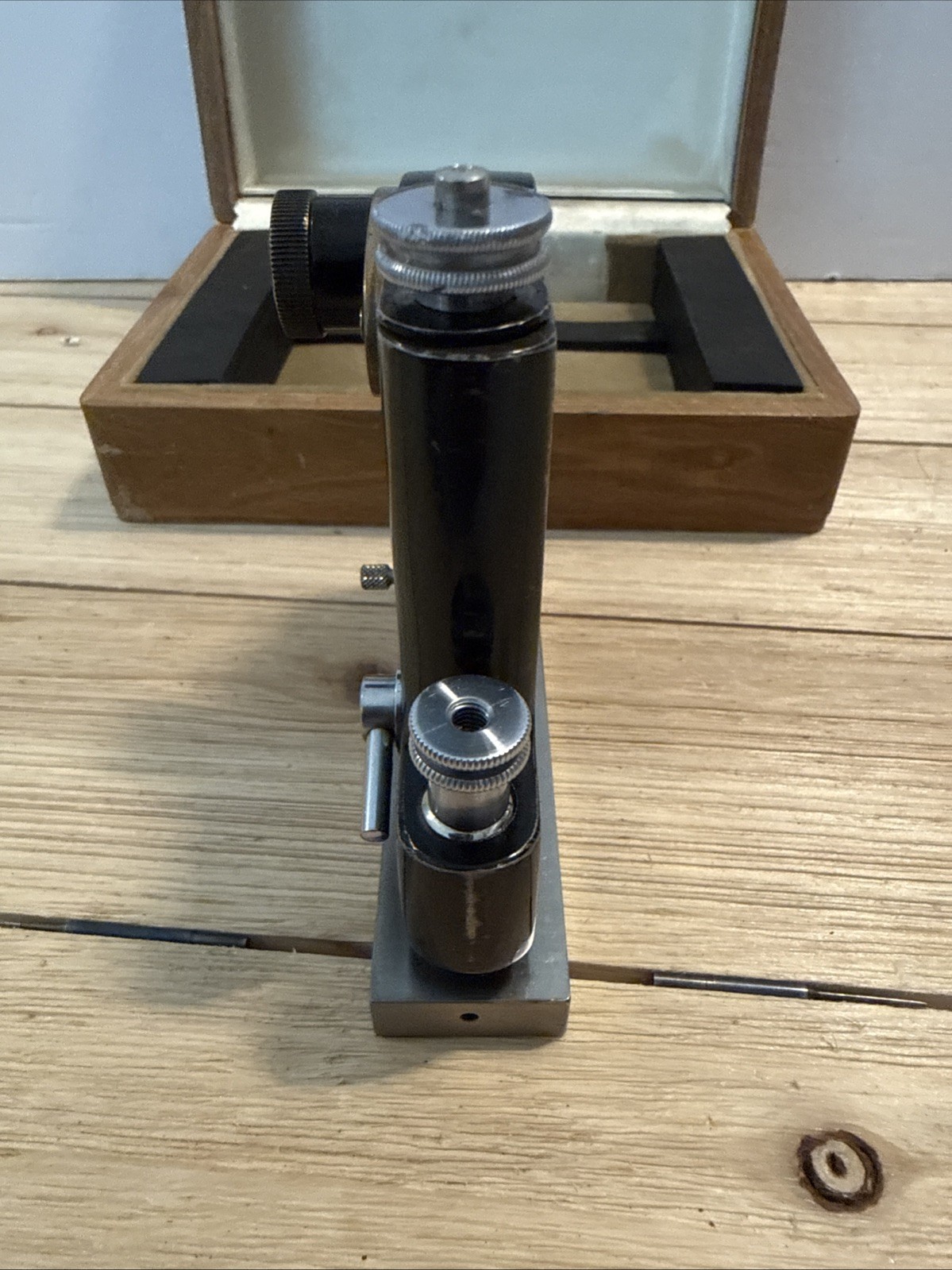 Vintage Bausch & Lomb Precision Machinist Spirit Level in Wood Case USA Rare