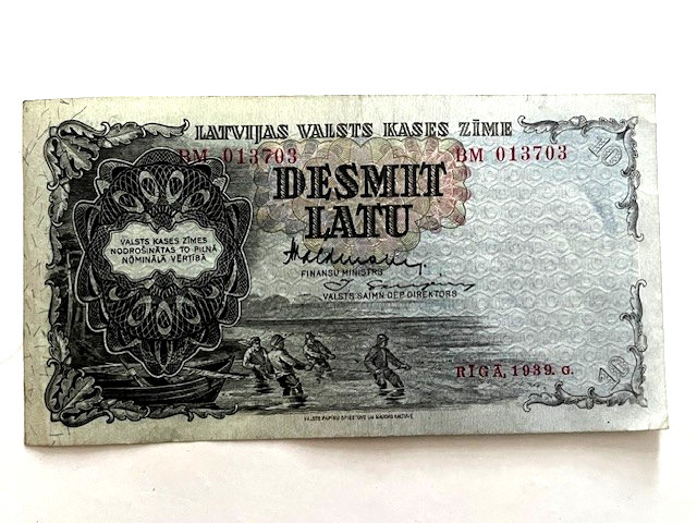 Latvia - 1939 - 10 Latu - Banknote