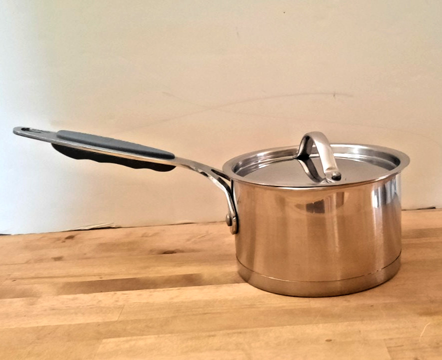 David Burke Gourmet Pro Stainless Saucepan 1.25 Qt w/Pour Spouts & Lid