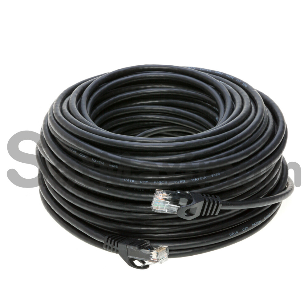 CAT6e/CAT6 Ethernet LAN Network RJ45 Patch Cable Black 25FT- 200FT Multipack LOT