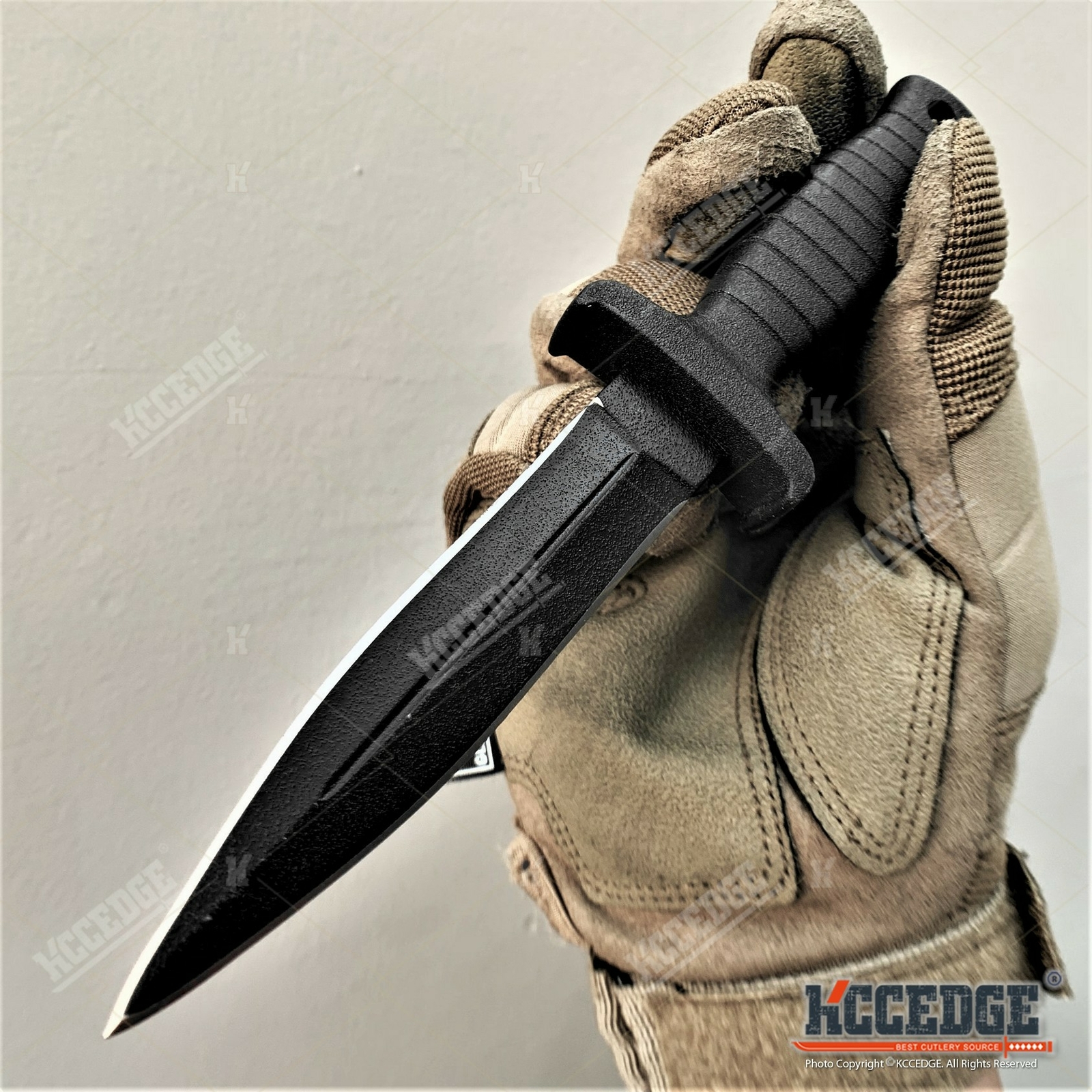 7" Double Edge Tactical Knife w/ Fire Starter Camping Knife Fixed Blade Knife
