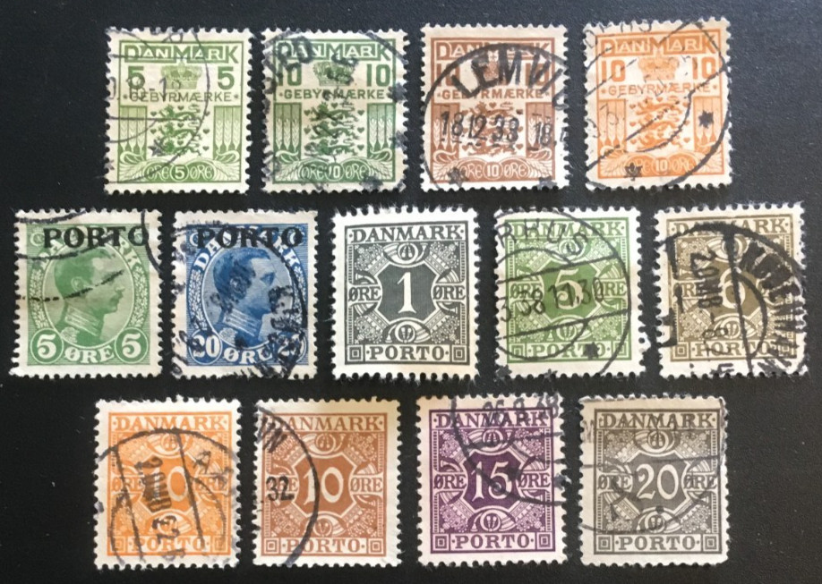 DENMARK COLLECTION OF OLD BACK OF BOOK STAMPS LOT 11