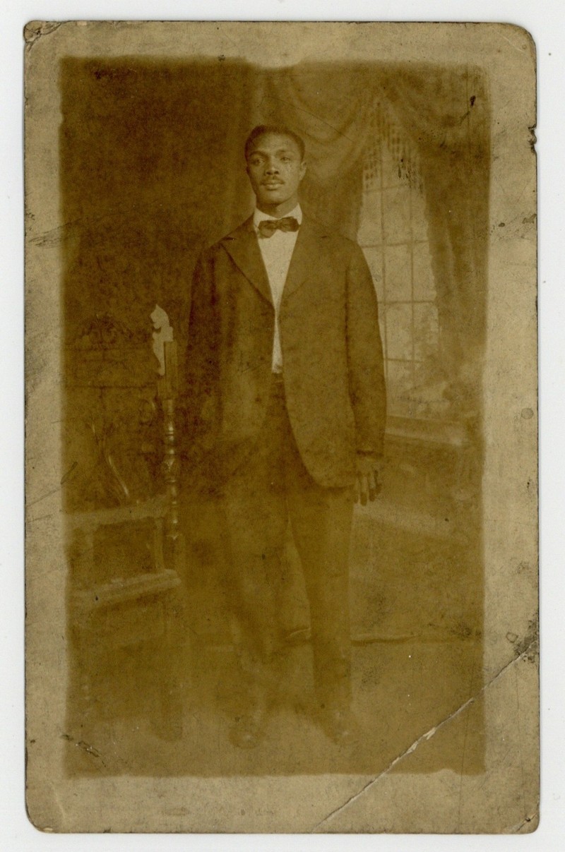 Handsome African American Gentleman 1920 Dashing Black Man Bowtie RPPC Photo