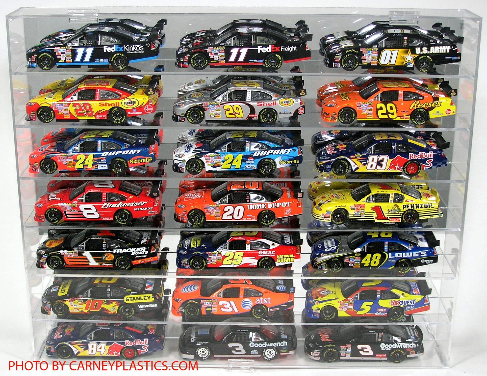 NASCAR Diecast Display Case 21 Car 1/24 Undivided fits Action