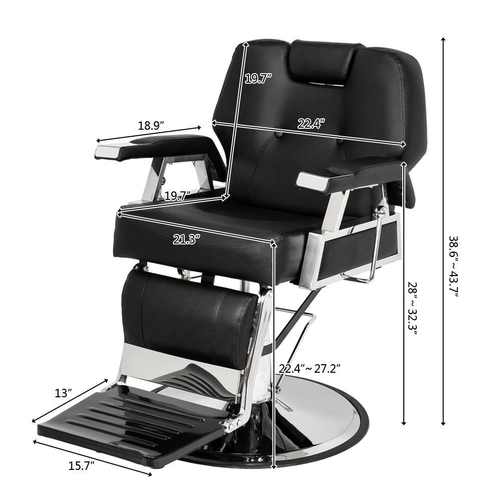 Extra Wide Reclining Hydraulic Barber Chair Heavy Duty Salon Beauty Spa Styling