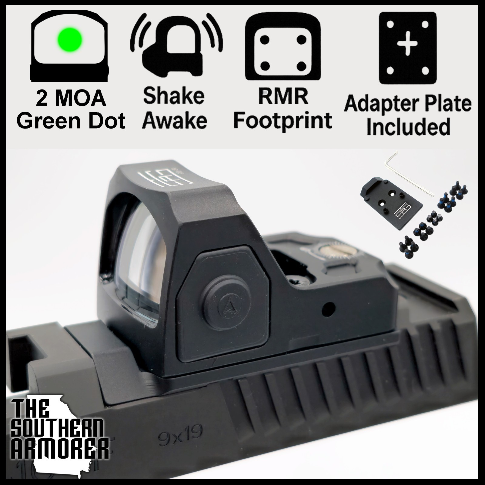 Green Dot Shake Awake Optic Sight + Adapter for CZ P-10 C F S Optic Ready