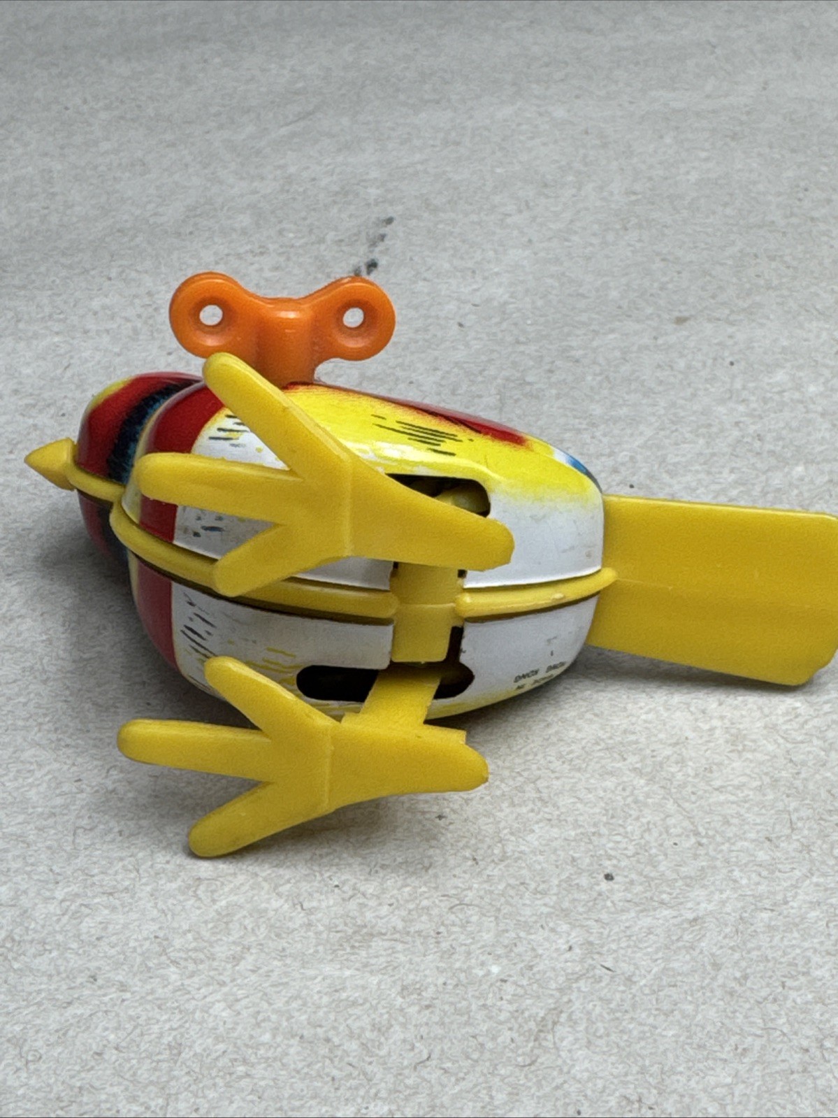 Vintage Mikuni Style Wind Up Bird Tin Toy Hong Kong Works