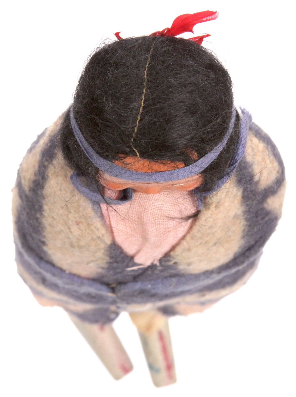 Antique Handmade Native American Navajo Skookum Bully Doll Wrapped in Blanket