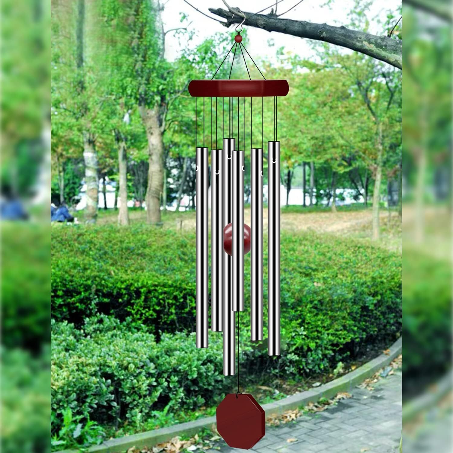 28" Wind Chimes Large Deep Tone Chapel Bells 6 Tubes Outdoor Garden Home Decor