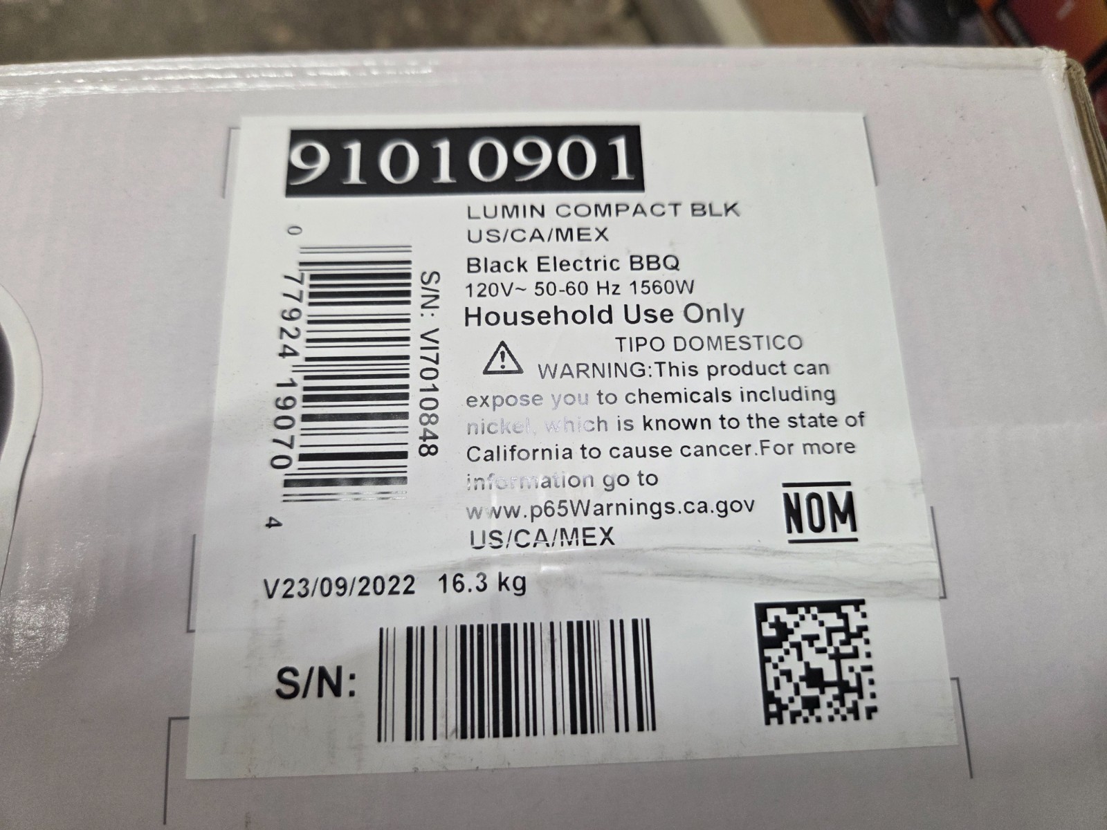 Weber Lumin Compact Electric Grill Black 91010901 NEW Sealed Box