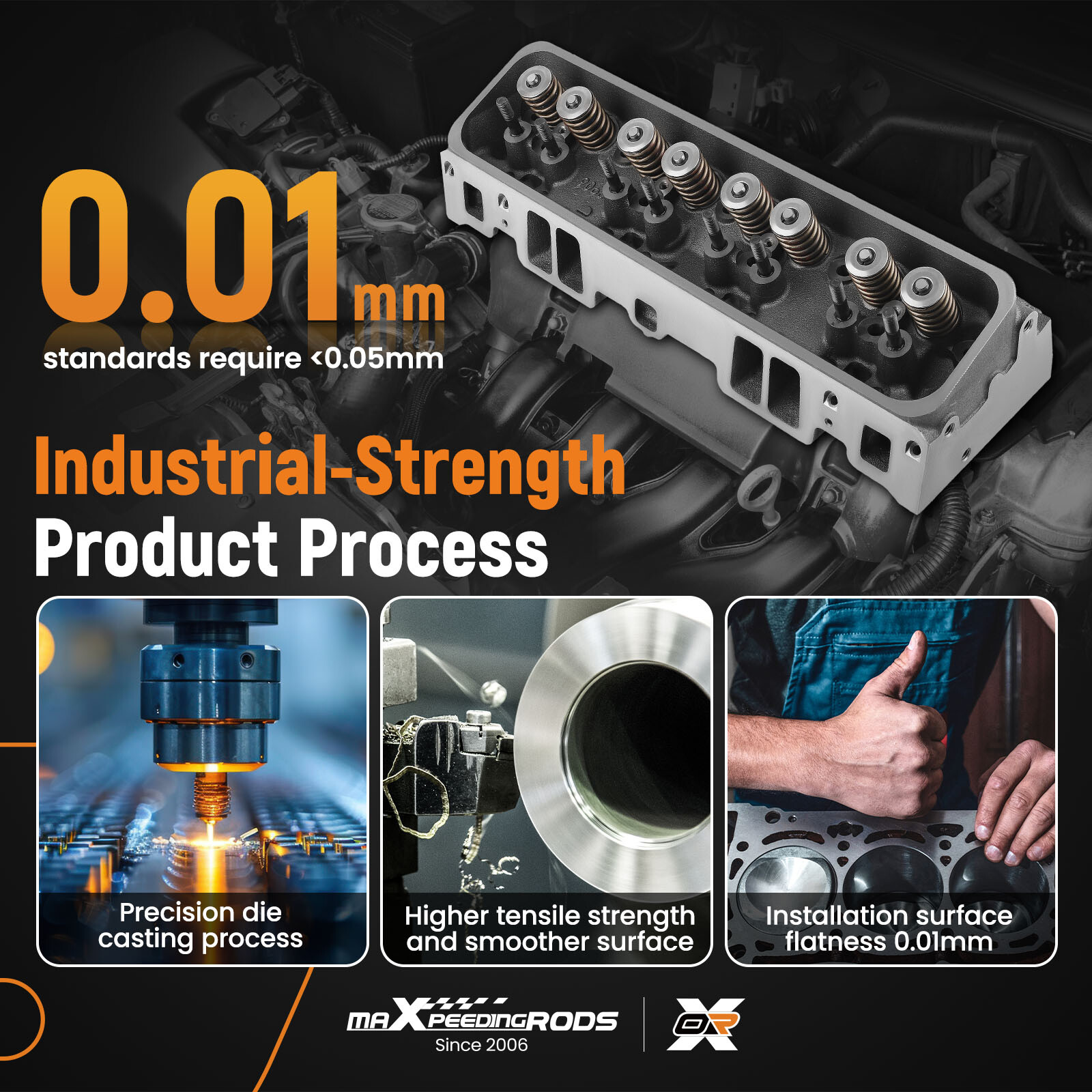 2x Complete Assembled Cylinder Head for GMC Chevrolet Cadillac 5.7L 350Cu V8 OHV