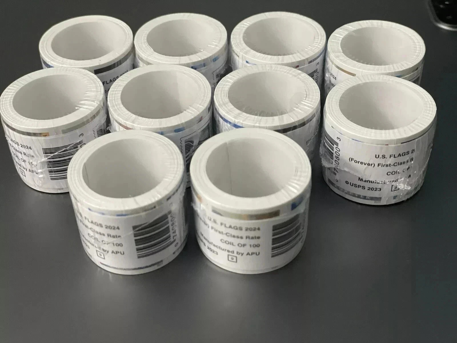 10 rolls of 100 USPS - Postage Free Ship!!-1000 PCS-Special Sale(2024)