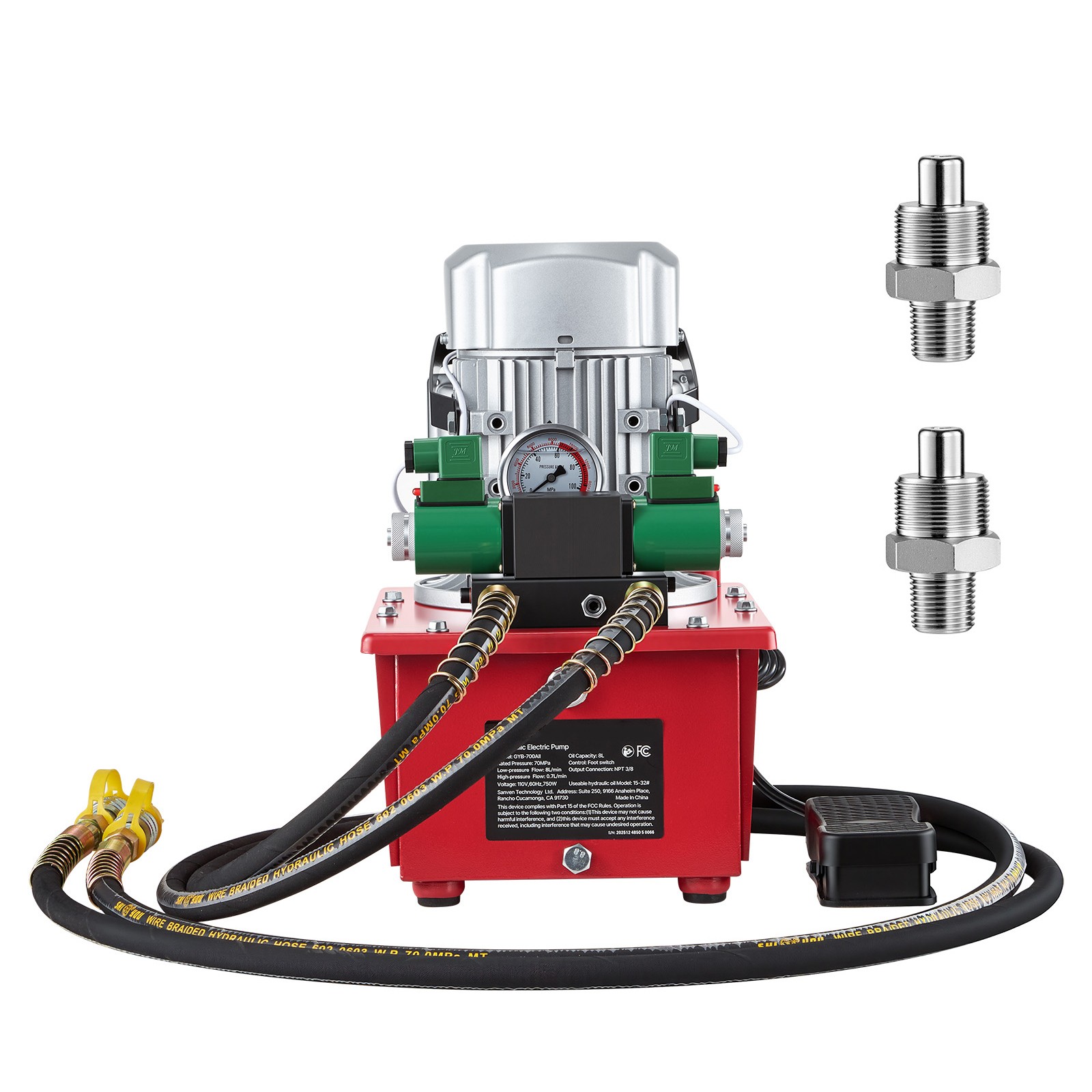 Uimoso Electric Hydraulic Pump 750W 10000 PSI Dual Acting Solenoid Valve Pedal