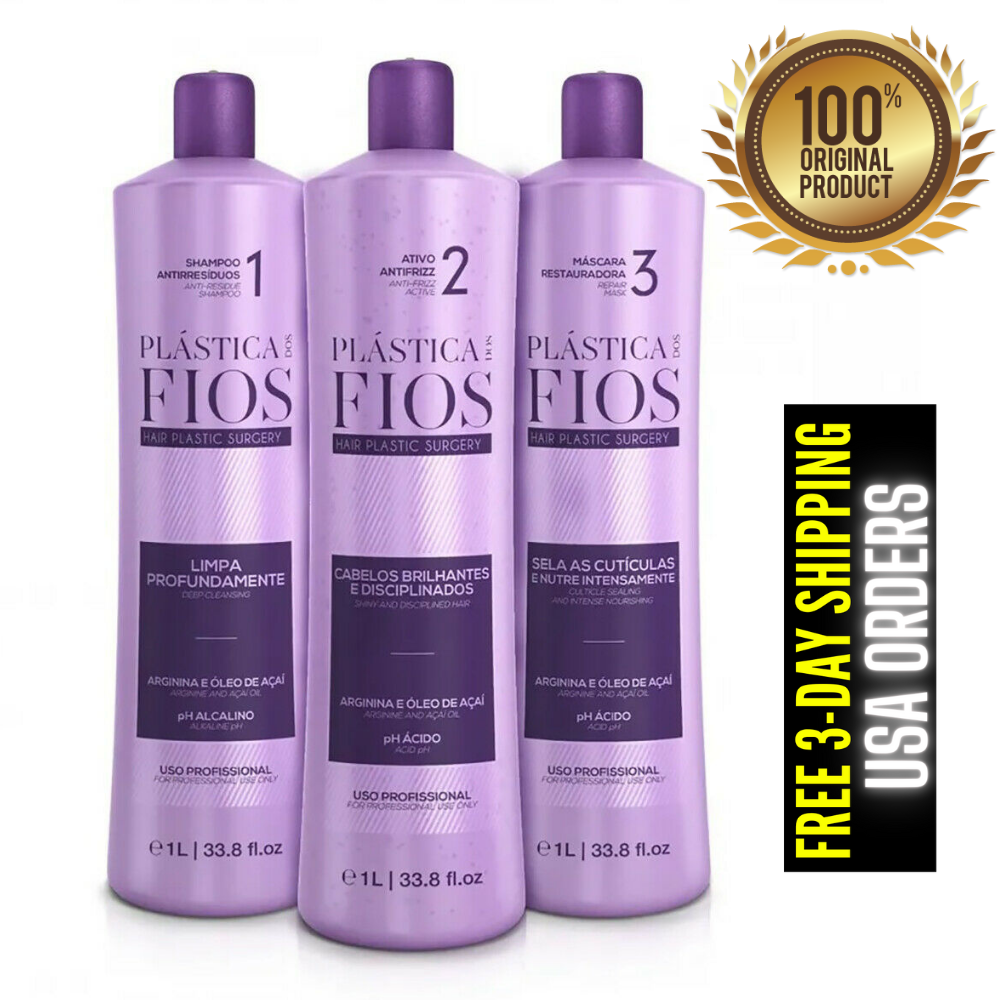 Cadiveu Plastica dos Fios Straightener Brazilian Keratin Hair Treatment 3x 1L