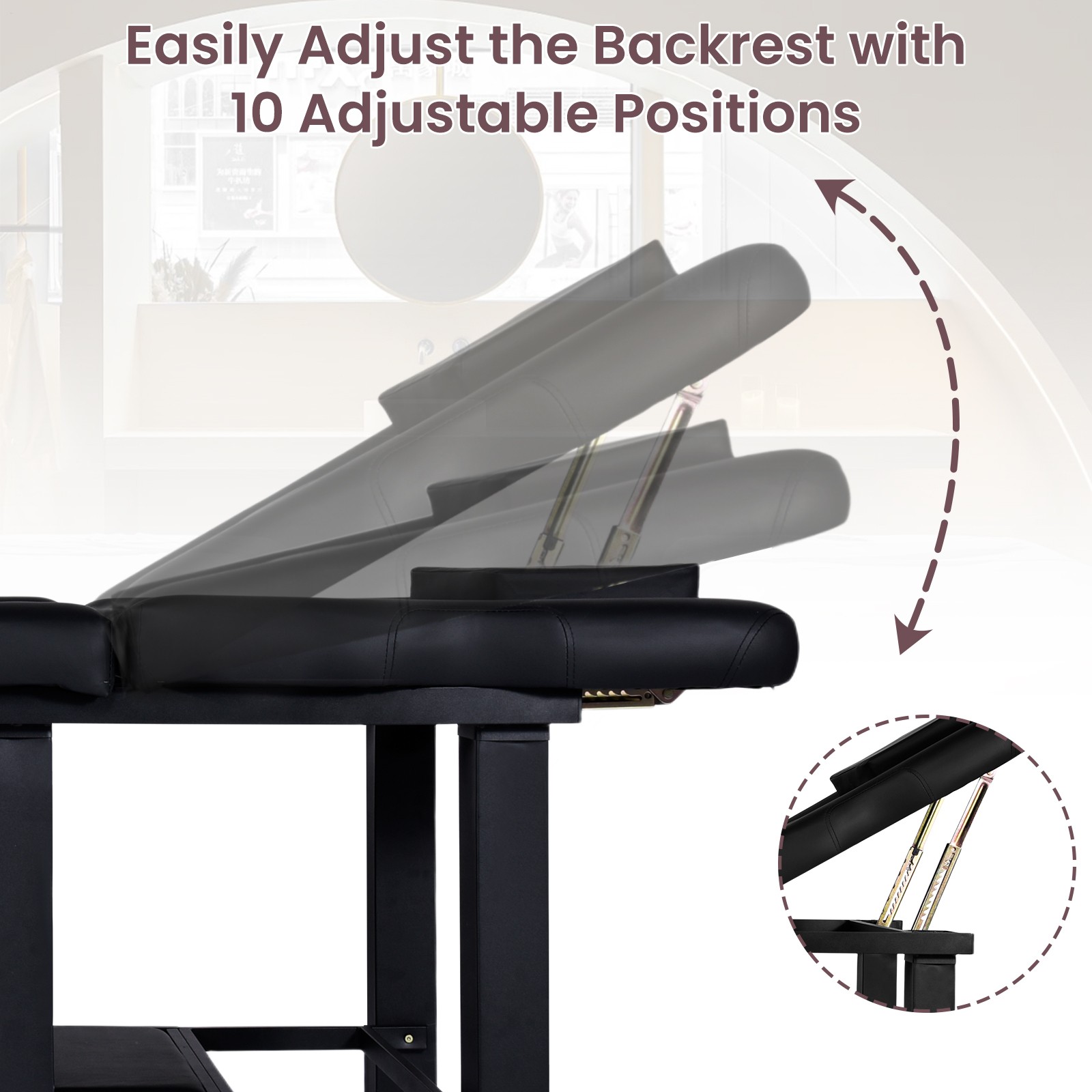 Stationary Massage Table, Heavy Duty 440LBS Physical Therapy Table Spa Bed