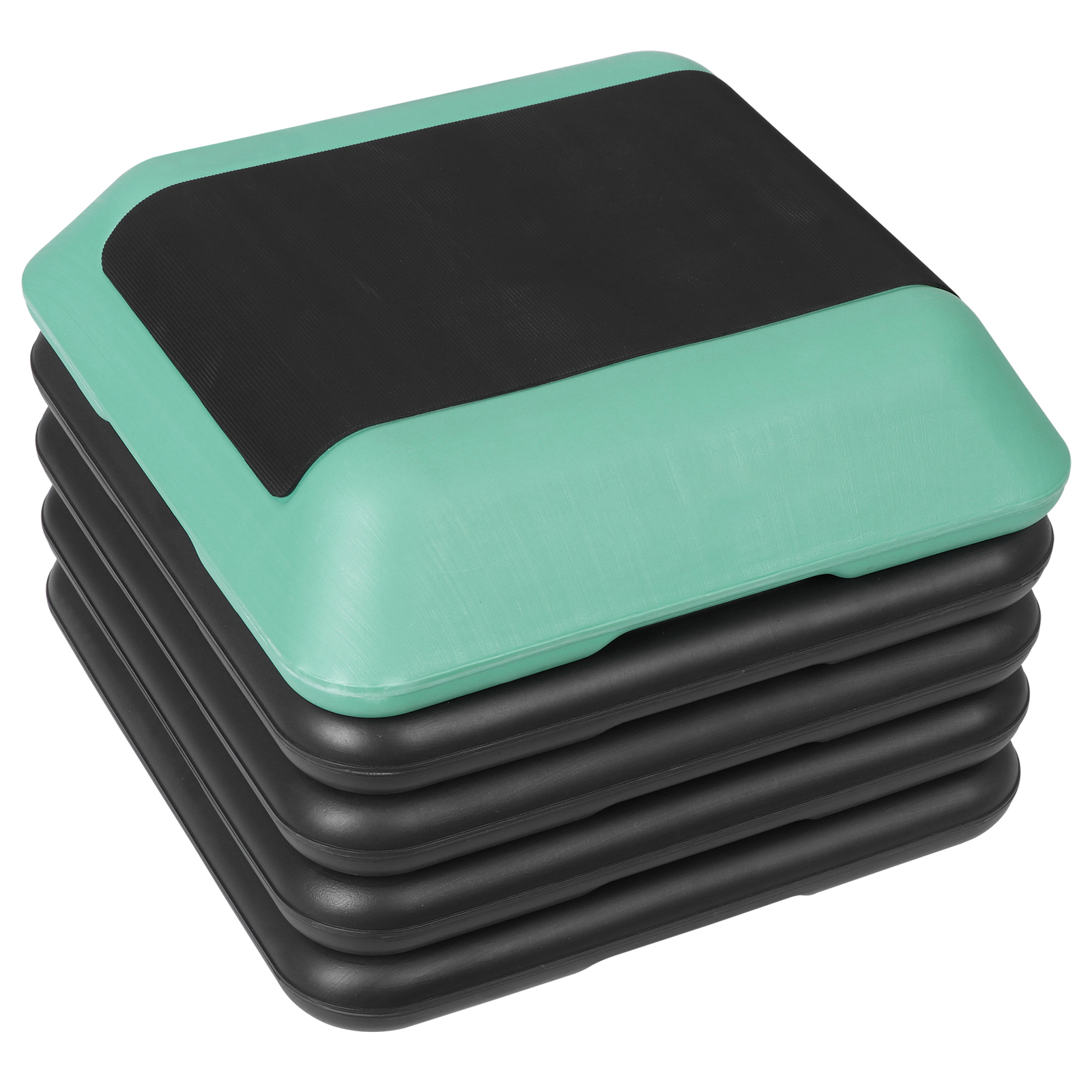 16"x16" Adjustable High Step Aerobic Platform with 4 Risers for Exercise Green