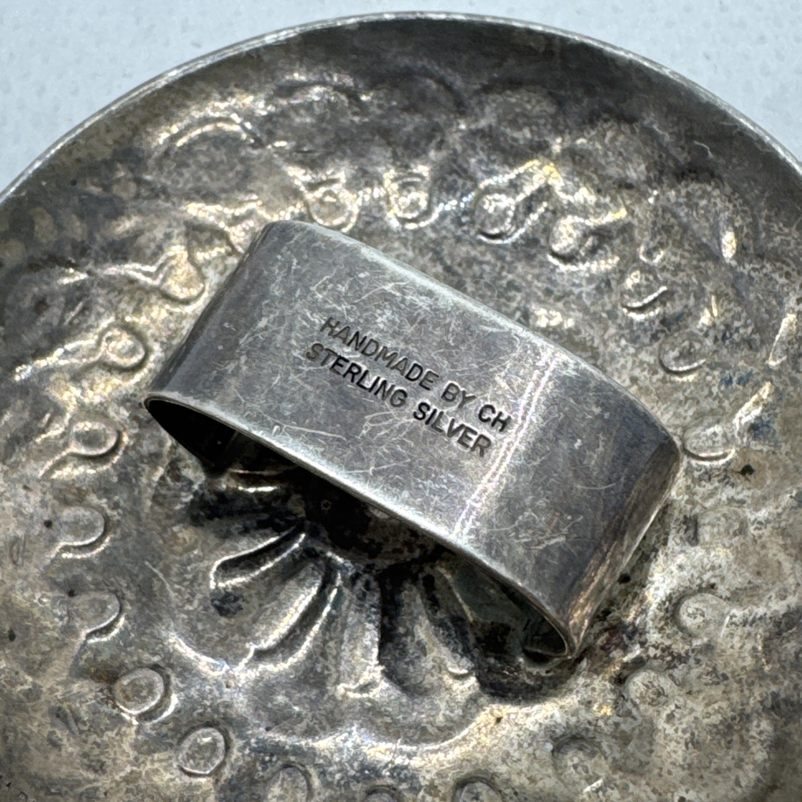 Large Southwestern Sterling Silver Concho Handmade CH 925 for Belt 2"