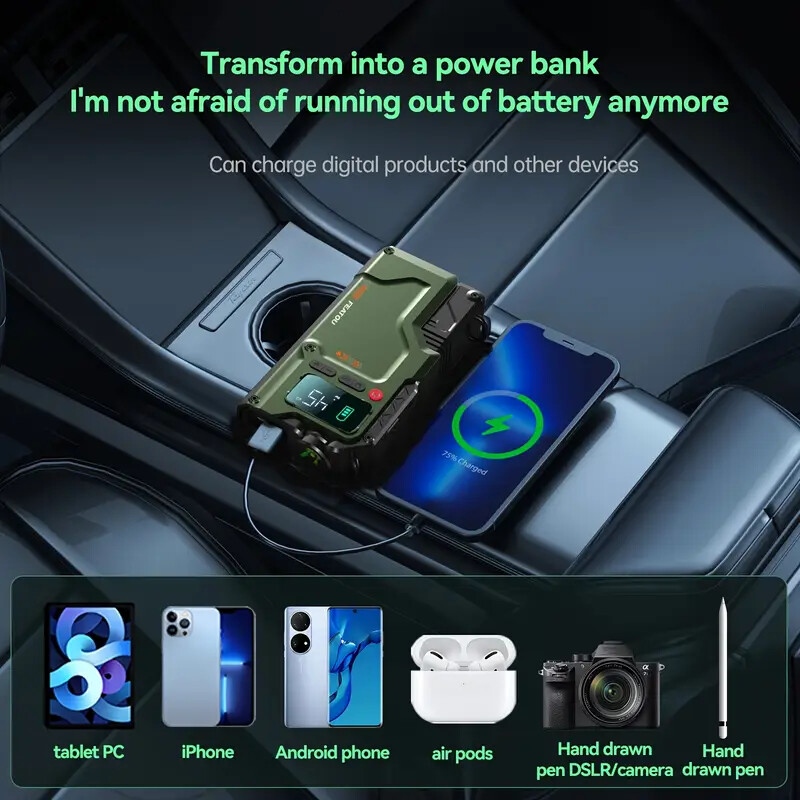 Car Jump Starter Booster Jumper Box Power Bank Battery Charger Portable 7000Amp