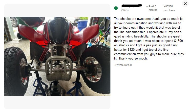 UPGRADE FRONT & REAR SHOCKS ABSORBERS SET FOR HONDA TRX90 TRX SPORTRAX 90 ATV